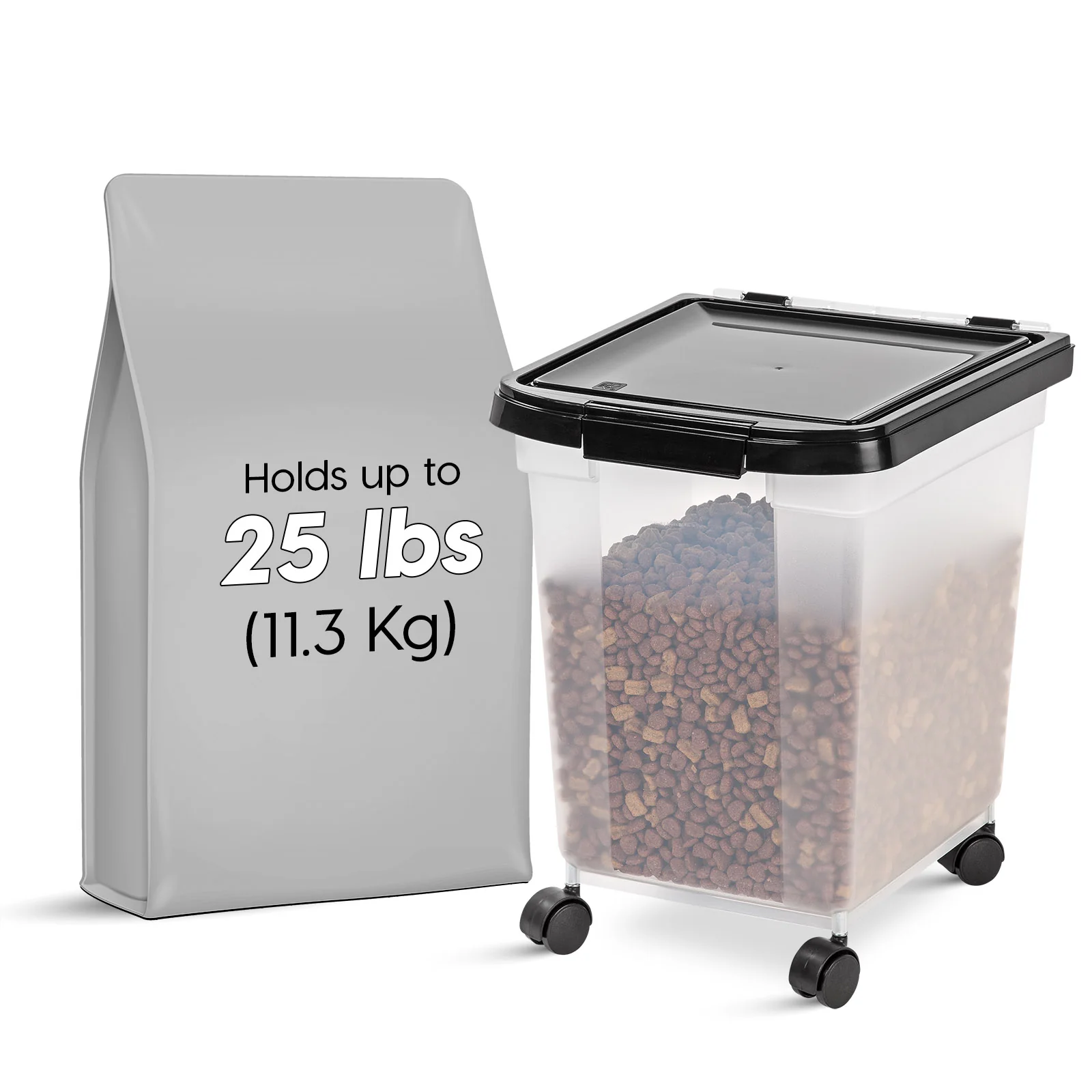 32.5 Quart WeatherPro® Airtight Pet Food Container, Black/Pearl - Image 8