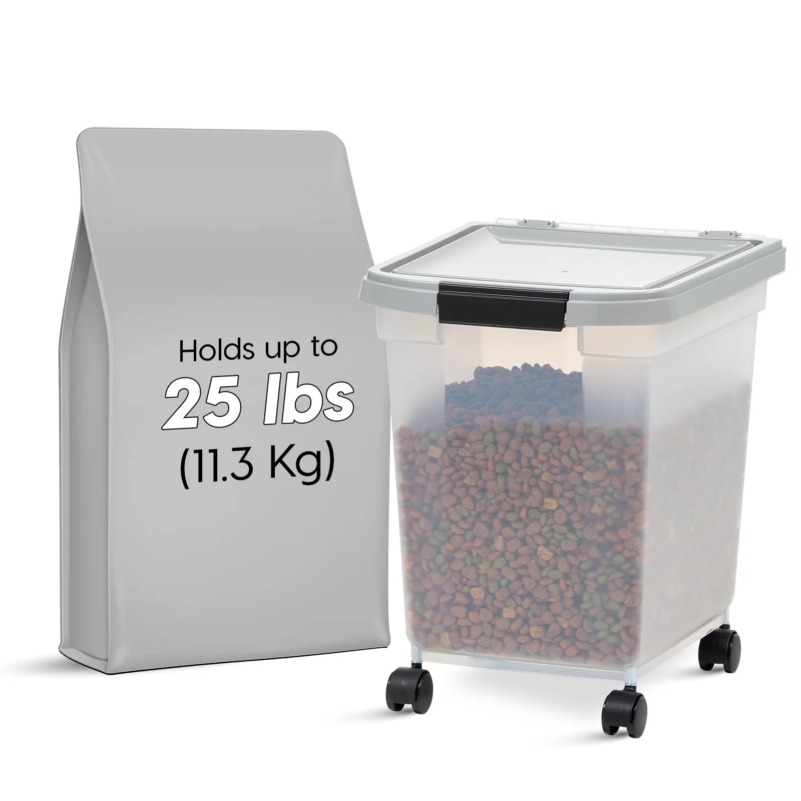 32.5 Quart WeatherPro® Airtight Pet Food Container, Black/Pearl - Image 9