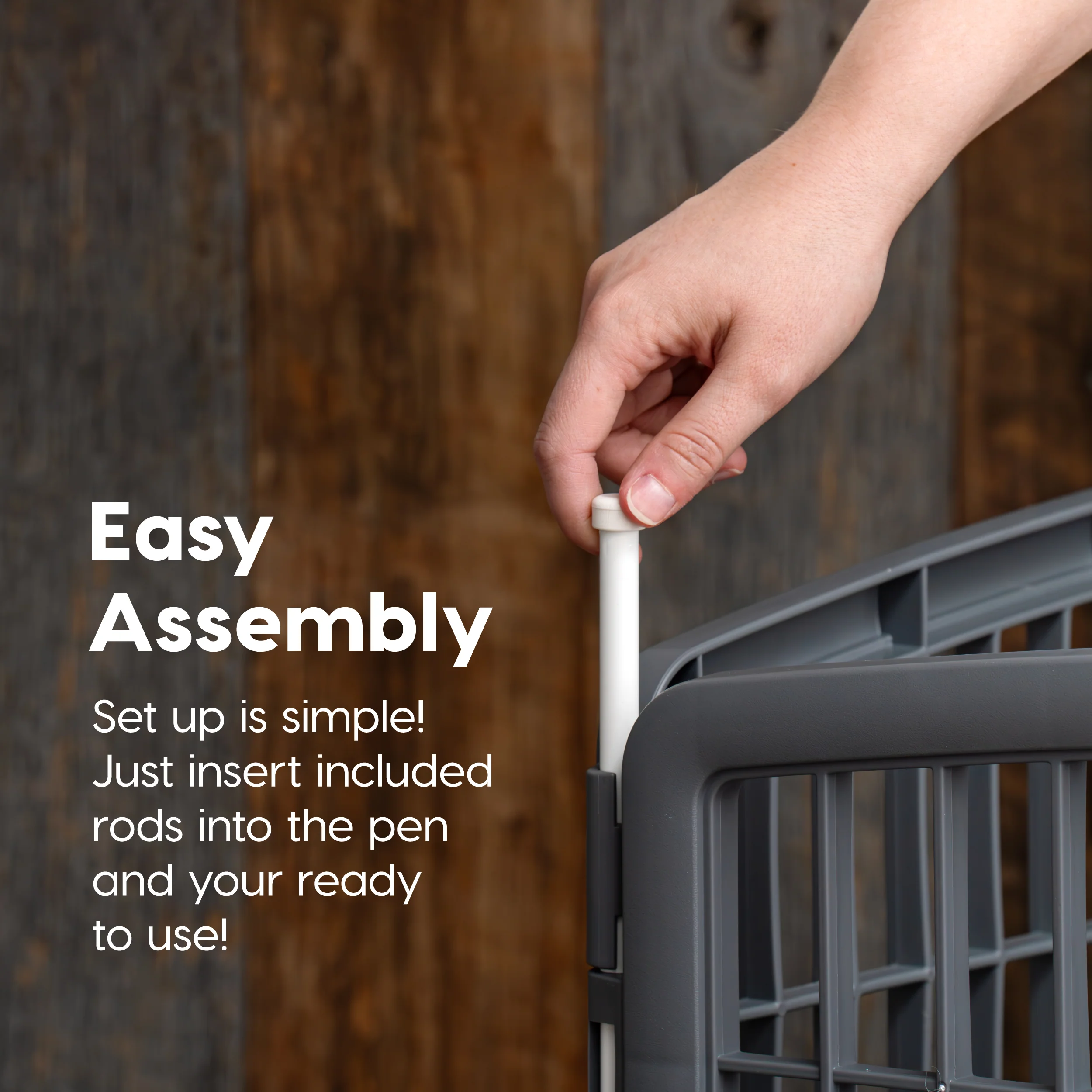 34" Exercise 8-Panel Pet Playpen with Door GRAY - Image 3