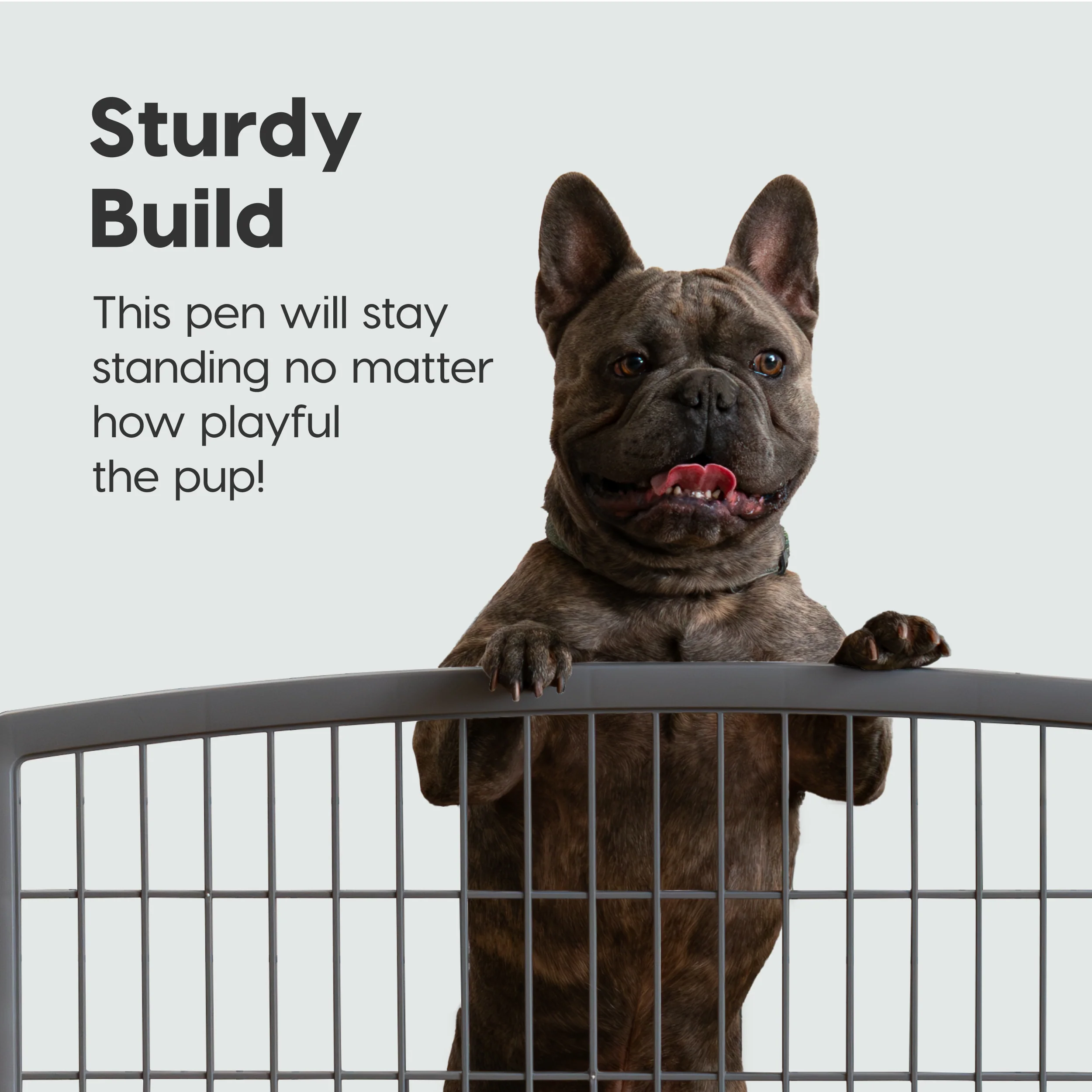 34" Exercise 8-Panel Pet Playpen with Door GRAY - Image 5