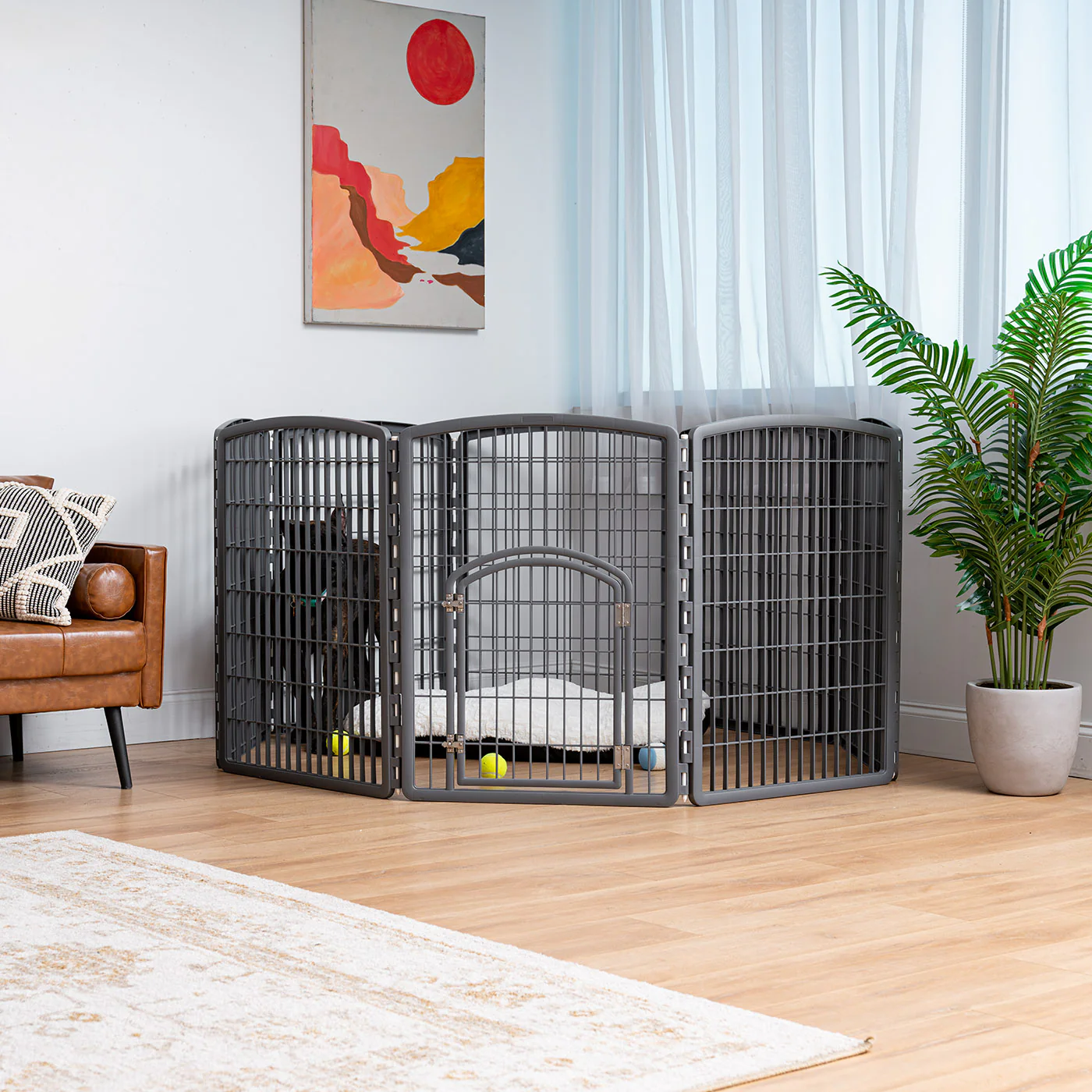 34" Exercise 8-Panel Pet Playpen with Door - Image 8