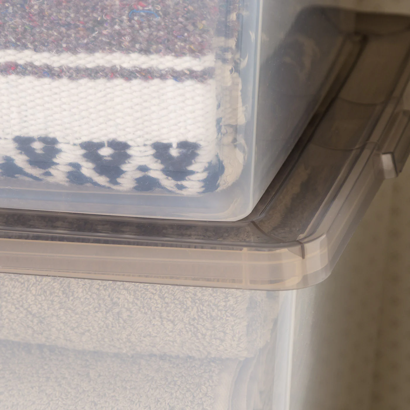 36 Qt. Stackable Box, Plastic Storage Bins with Lids, Clear, Gray Lid, Set of 6 - Image 5