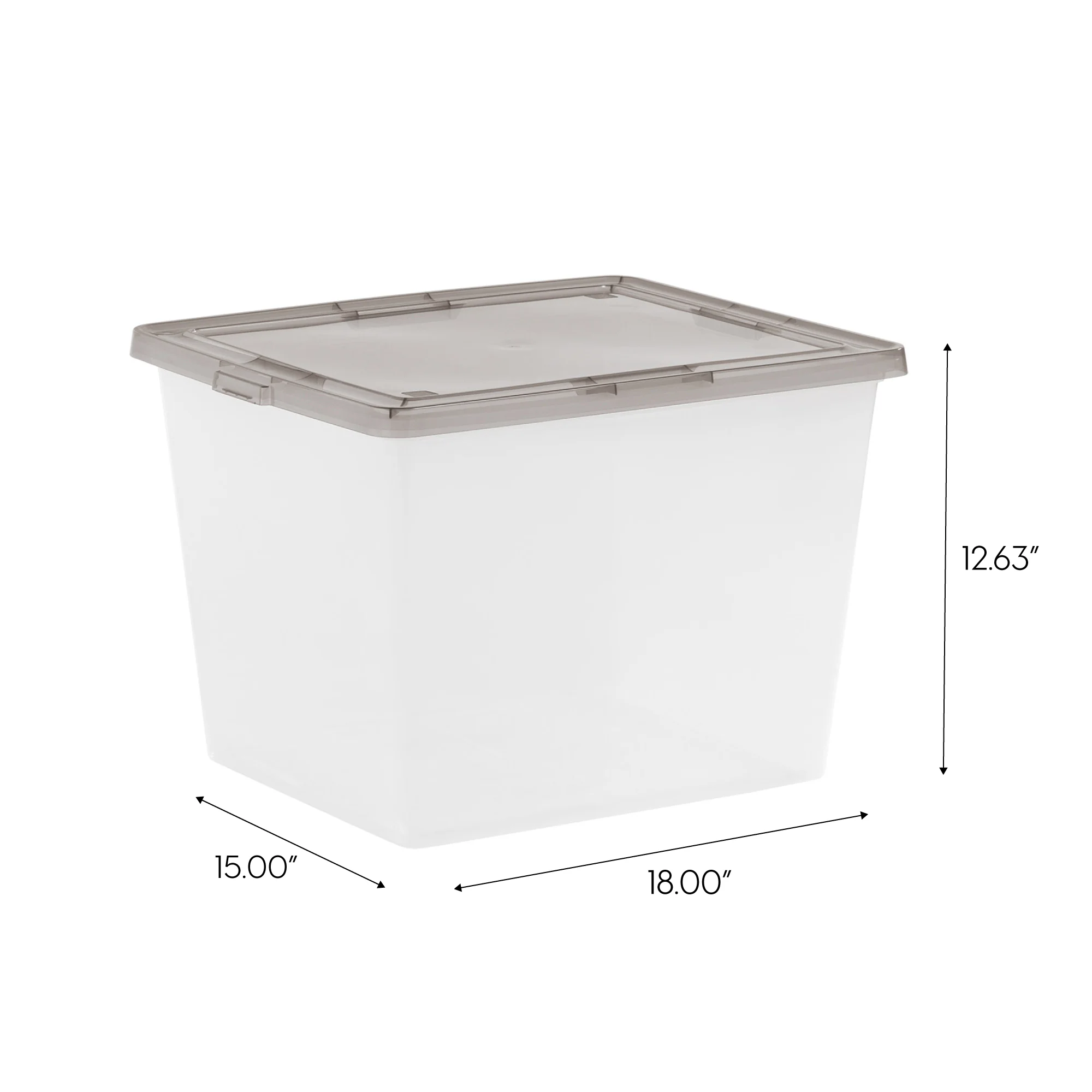 36 Qt. Stackable Box, Plastic Storage Bins with Lids, Clear, Gray Lid, Set of 6 - Image 7