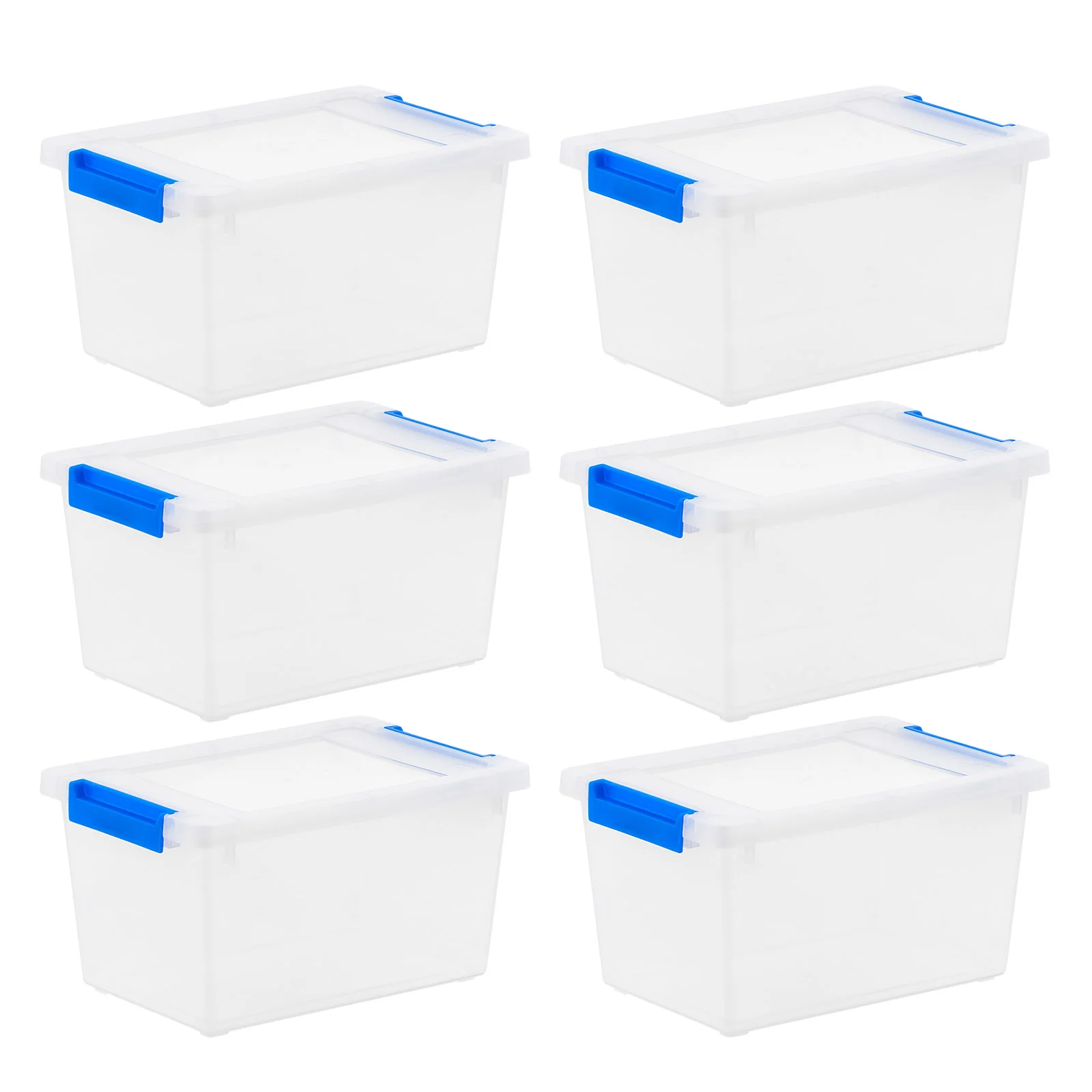 4.3 Qt. Plastic Storage Bins with Lids, Clear Containers, Latching Totes 6Pk