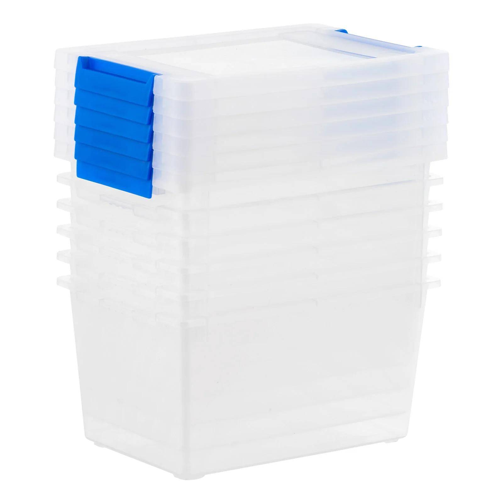 4.3 Qt. Plastic Storage Bins with Lids, Clear Containers, Latching Totes 6Pk - Image 7