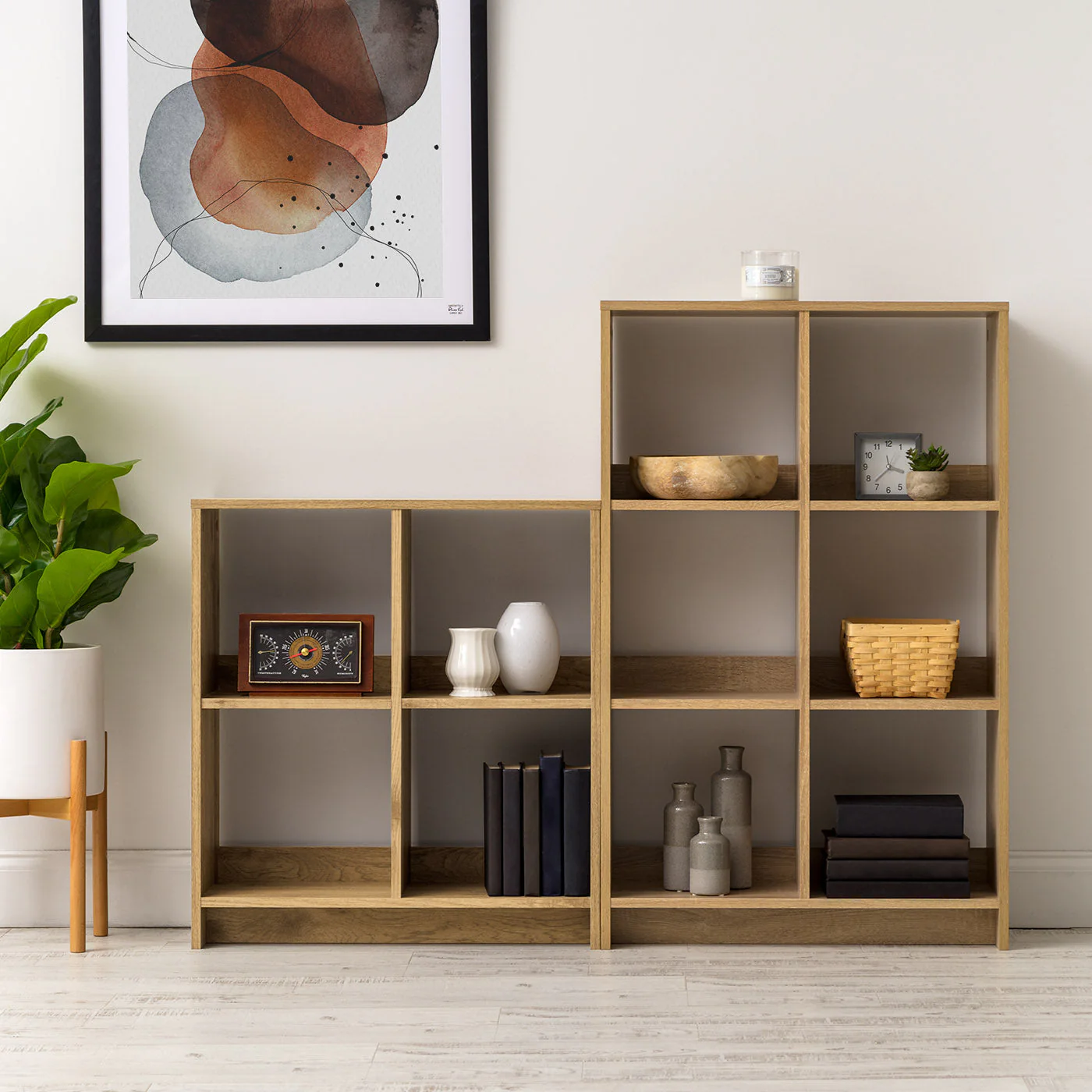 4-Cube shelf Light Brown - Image 4