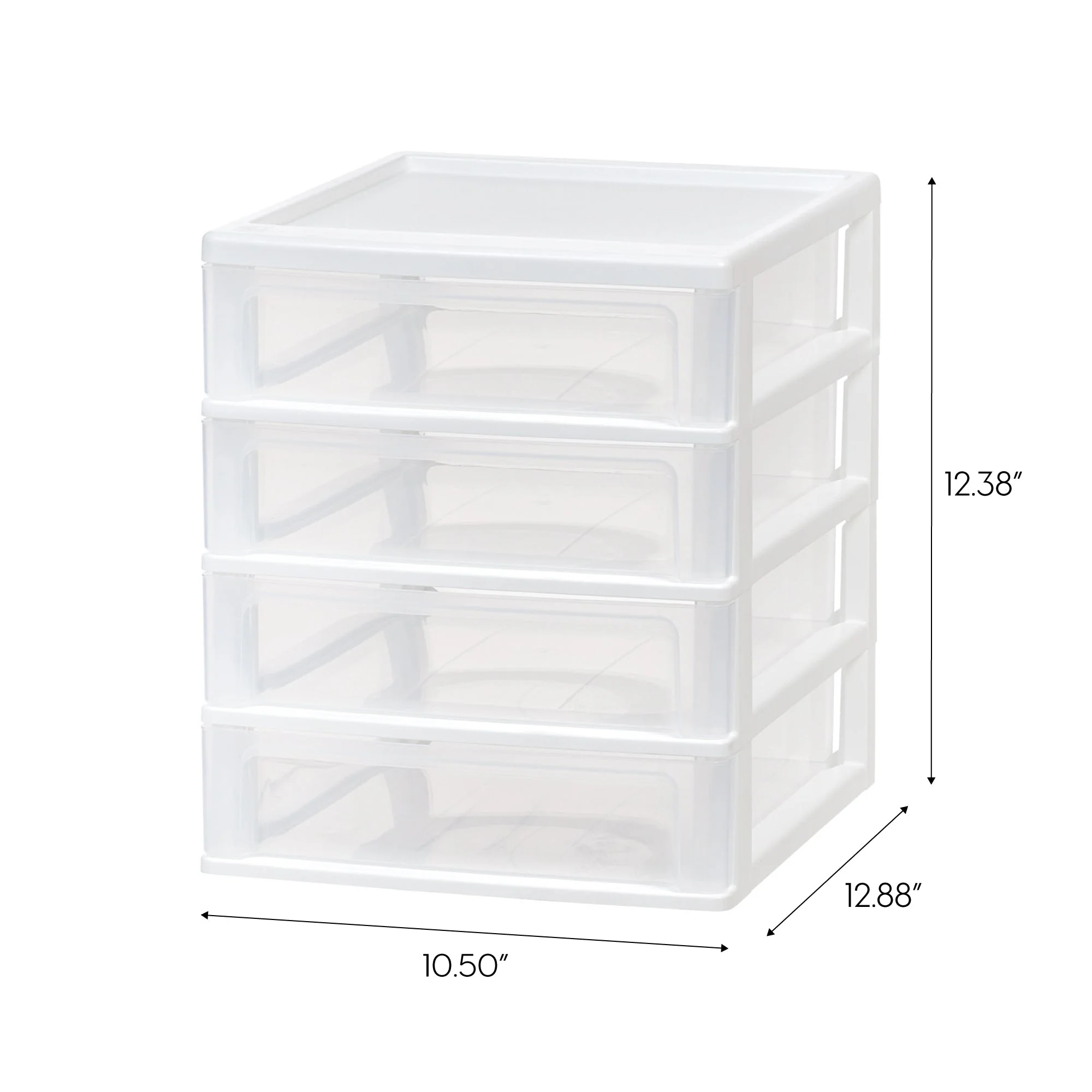 4-Drawer Desktop-Storage Unit, White - Image 2