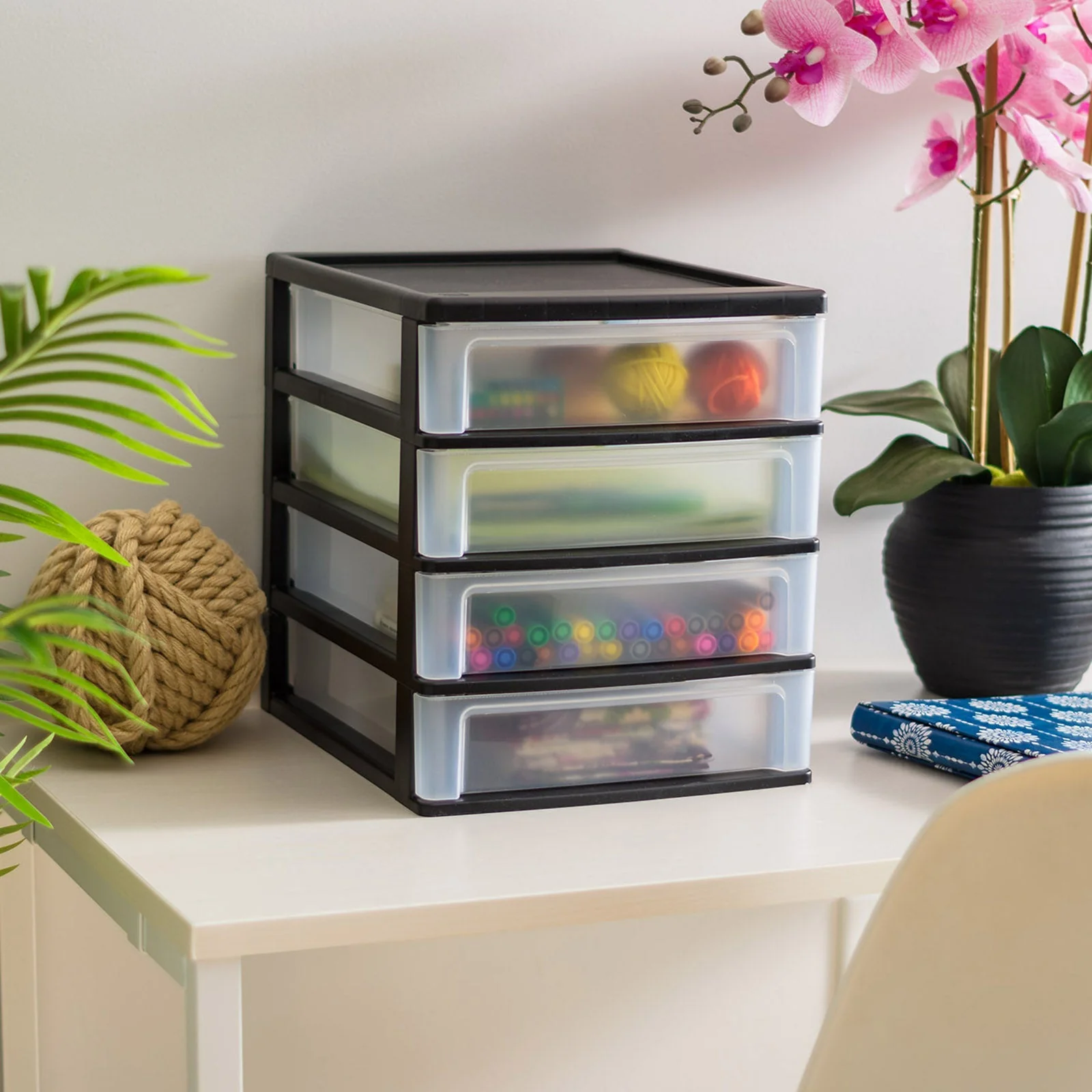 4- Drawer Desktop Storage Unit, White Pack of 2 - Image 3
