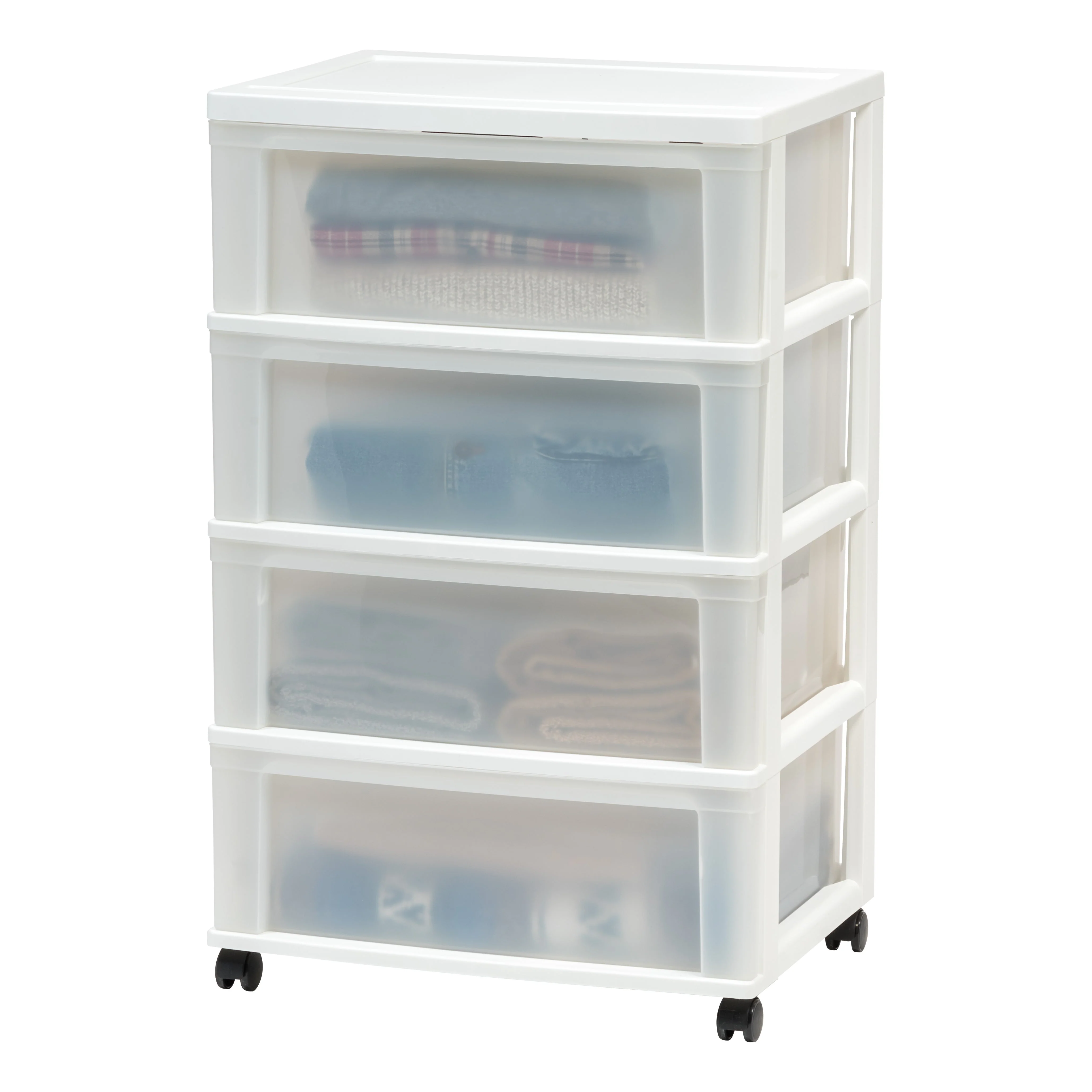 4-Drawer Wide Chest, White/Natural - Image 7