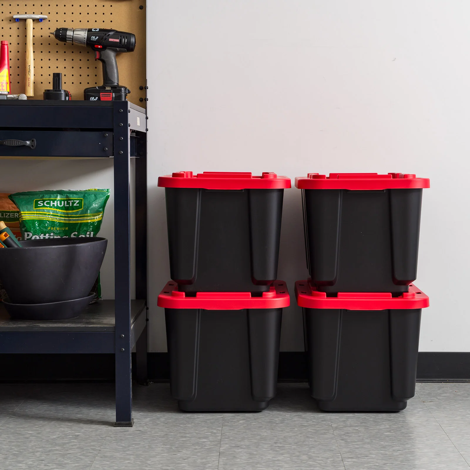 4-Pack 11.5-Gal / 46-Qt Heavy-Duty Stackable Storage Bins with Snap Lids – All-Weather Plastic Totes - Image 6