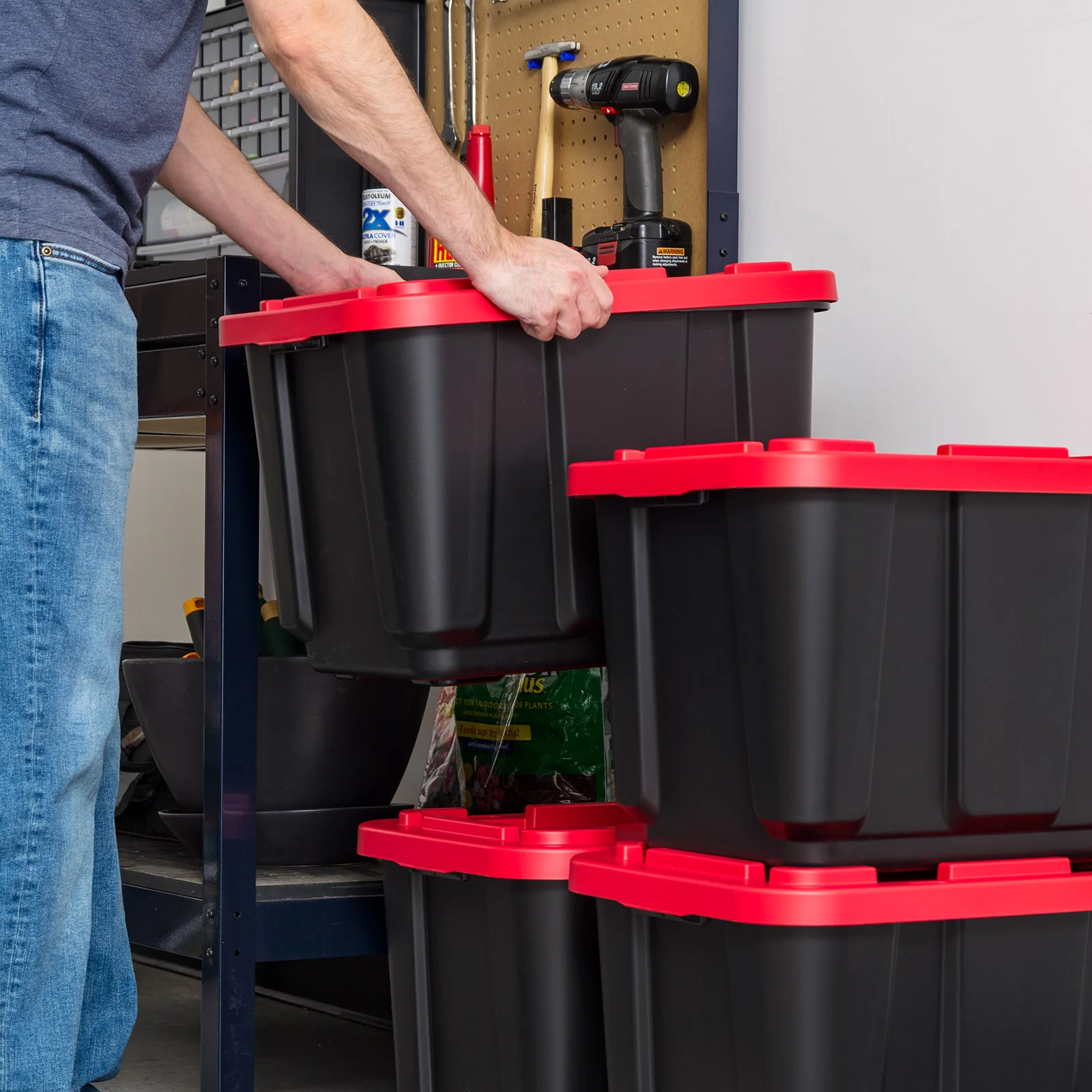 4-Pack 11.5-Gal / 46-Qt Heavy-Duty Stackable Storage Bins with Snap Lids – All-Weather Plastic Totes - Image 7