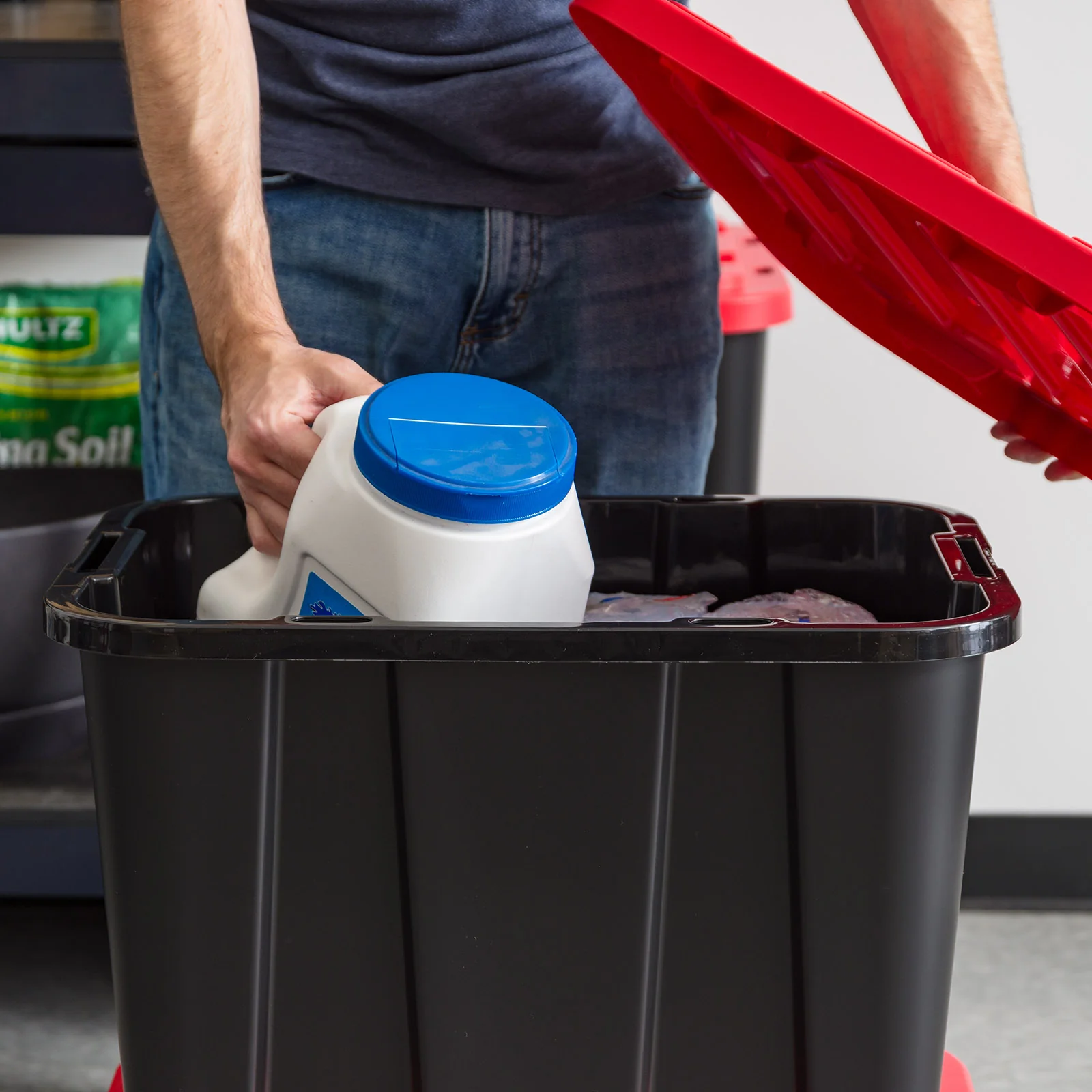 4-Pack 11.5-Gal / 46-Qt Heavy-Duty Stackable Storage Bins with Snap Lids – All-Weather Plastic Totes - Image 9