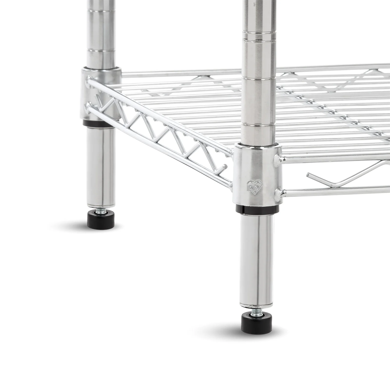 4-Tier Heavy-Duty Metal Wire Shelf with Caster Wheels,1200 lb. Capacity, Silver - Image 5
