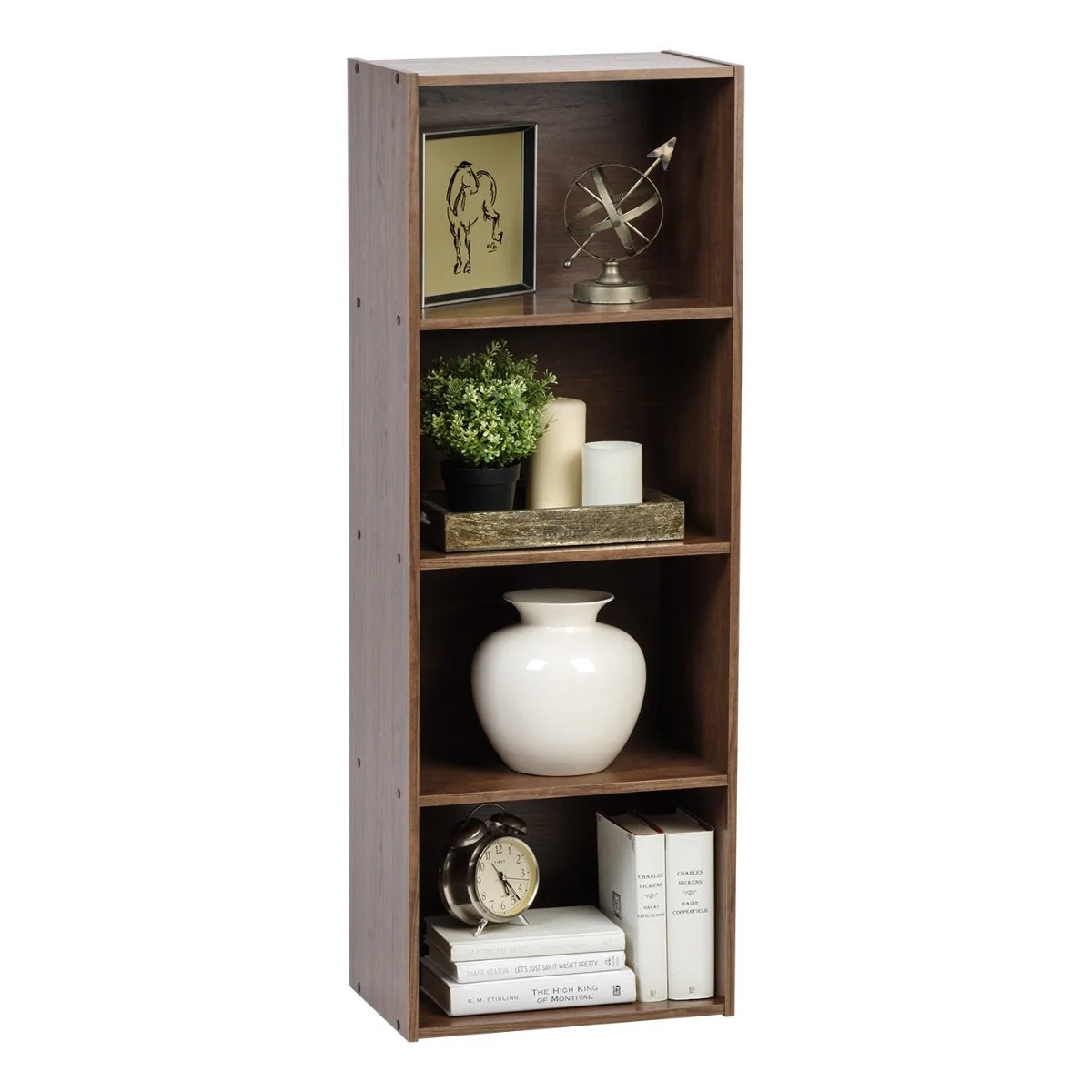 4-Tier Wood Storage Shelf, Brown - Image 2