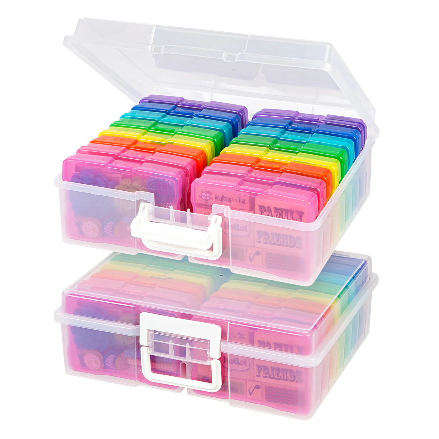 4" x 6" Photo Storage Box with 16 Inner Cases – Multi-Color/Clear Craft Keeper - Image 3