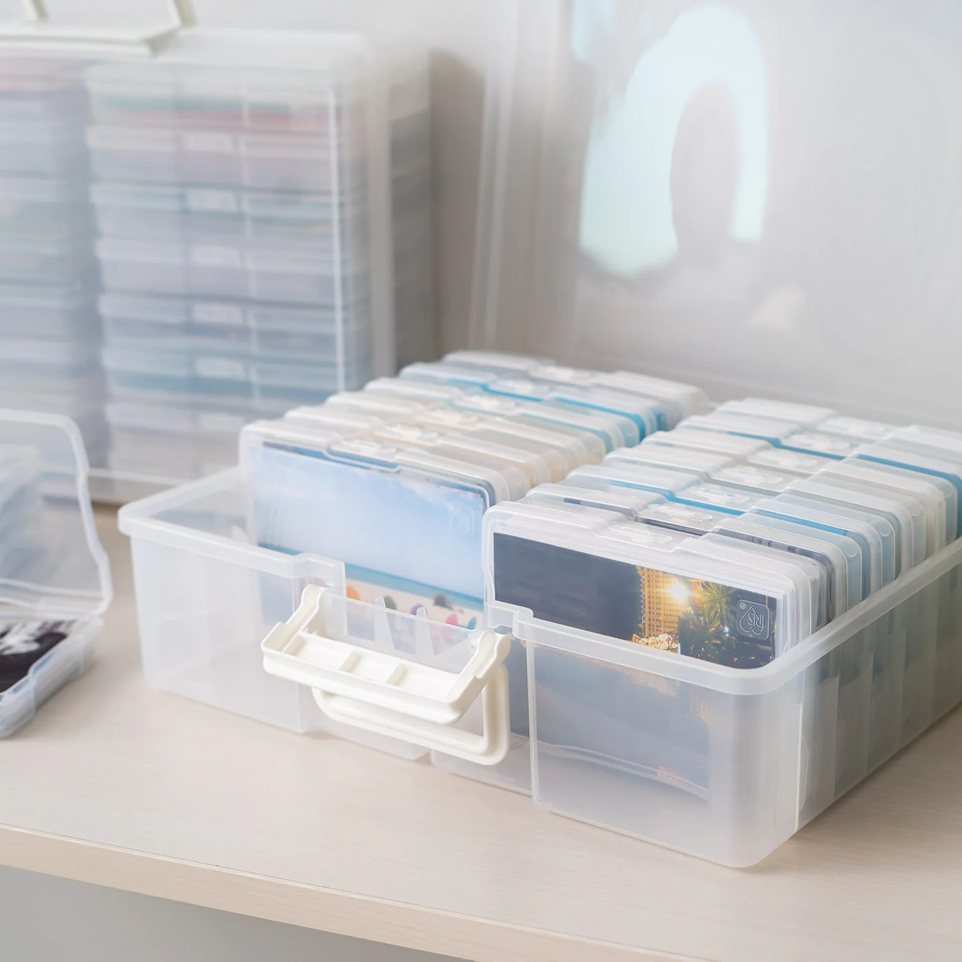 4" x 6" Photo Storage Box with 16 Inner Cases – Transparent Craft Keeper - Image 3