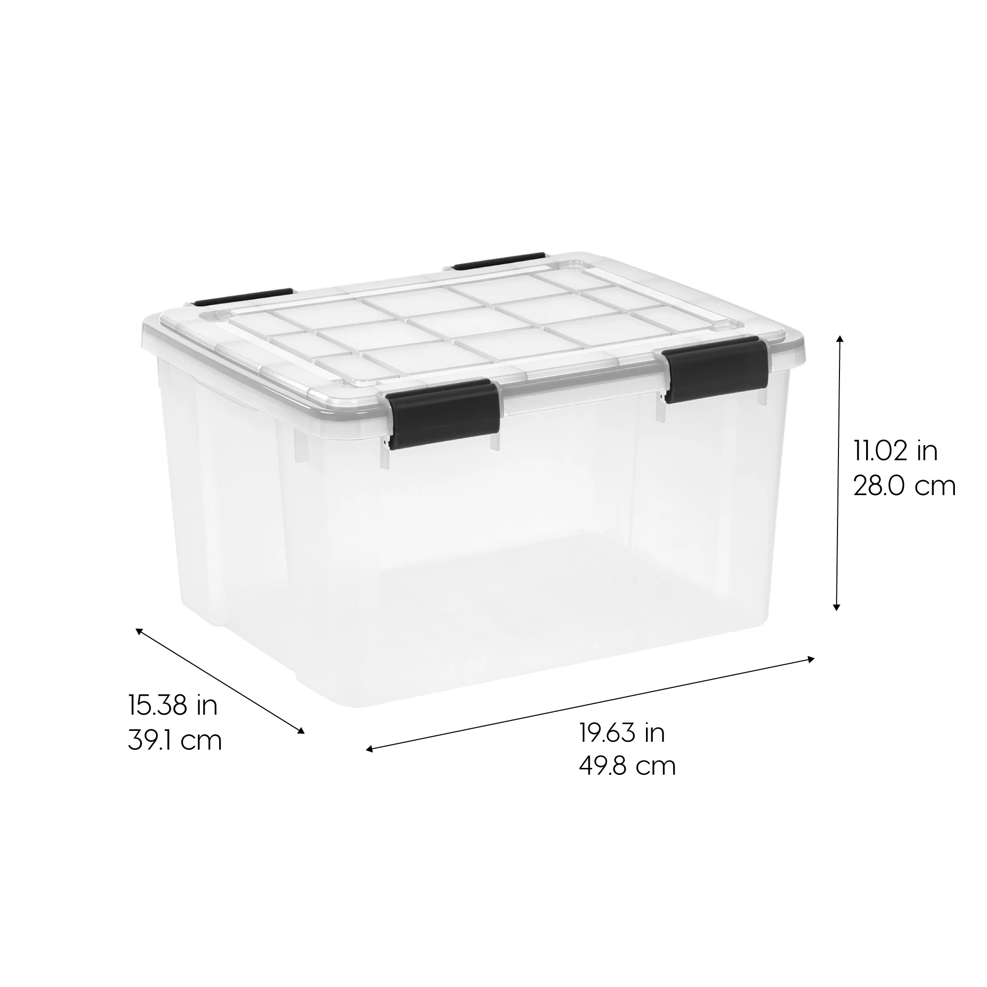 44 Qt. Plastic Storage Bins with Sealed Lids, Clear Gasket Box, Airtight Containers 4Pk - Image 2