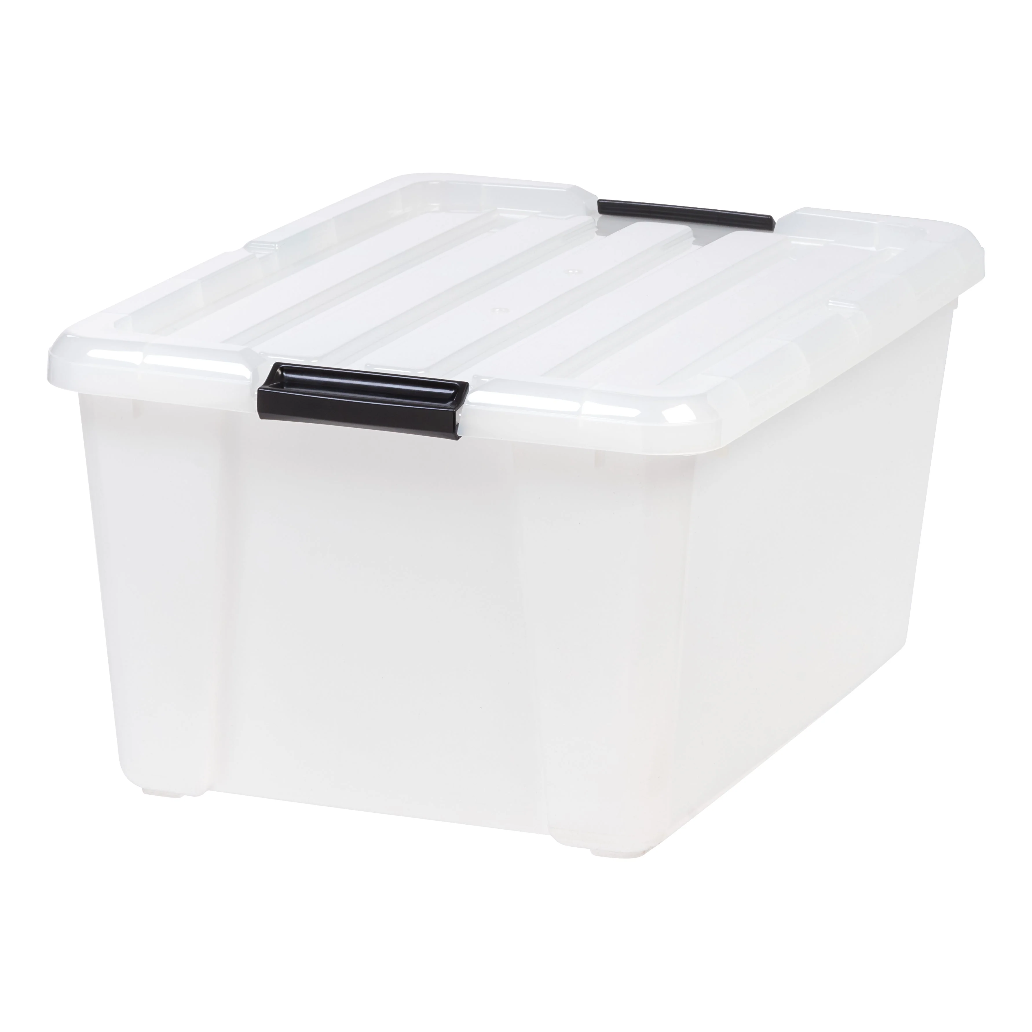 45 Quart Buckle Down Storage Box, 4 Pack, Pearl