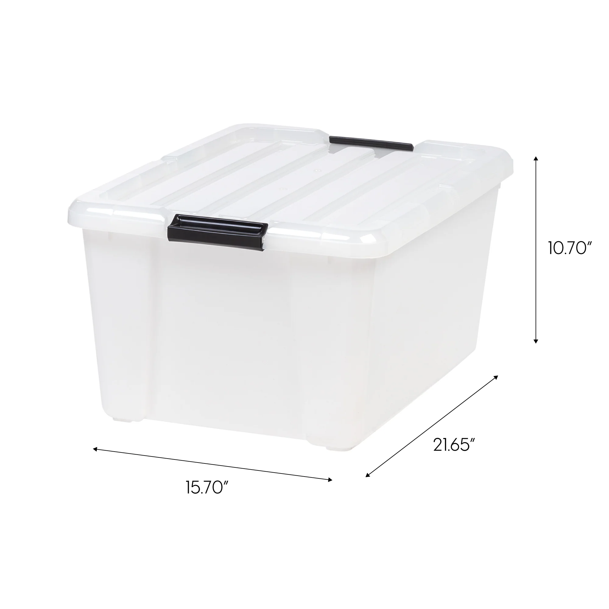 45 Quart Buckle Down Storage Box, 4 Pack, Pearl - Image 2