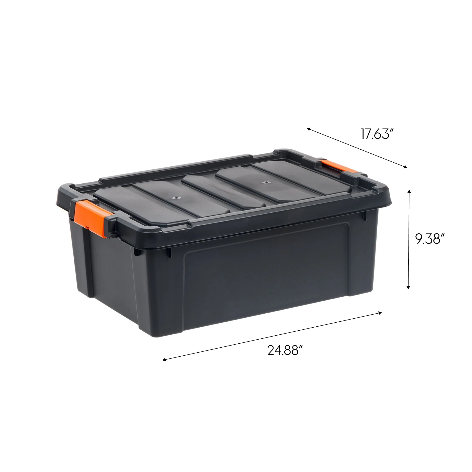 47 Quart Heavy Duty Plastic Storage Box, Black Pack of 4 - Image 3