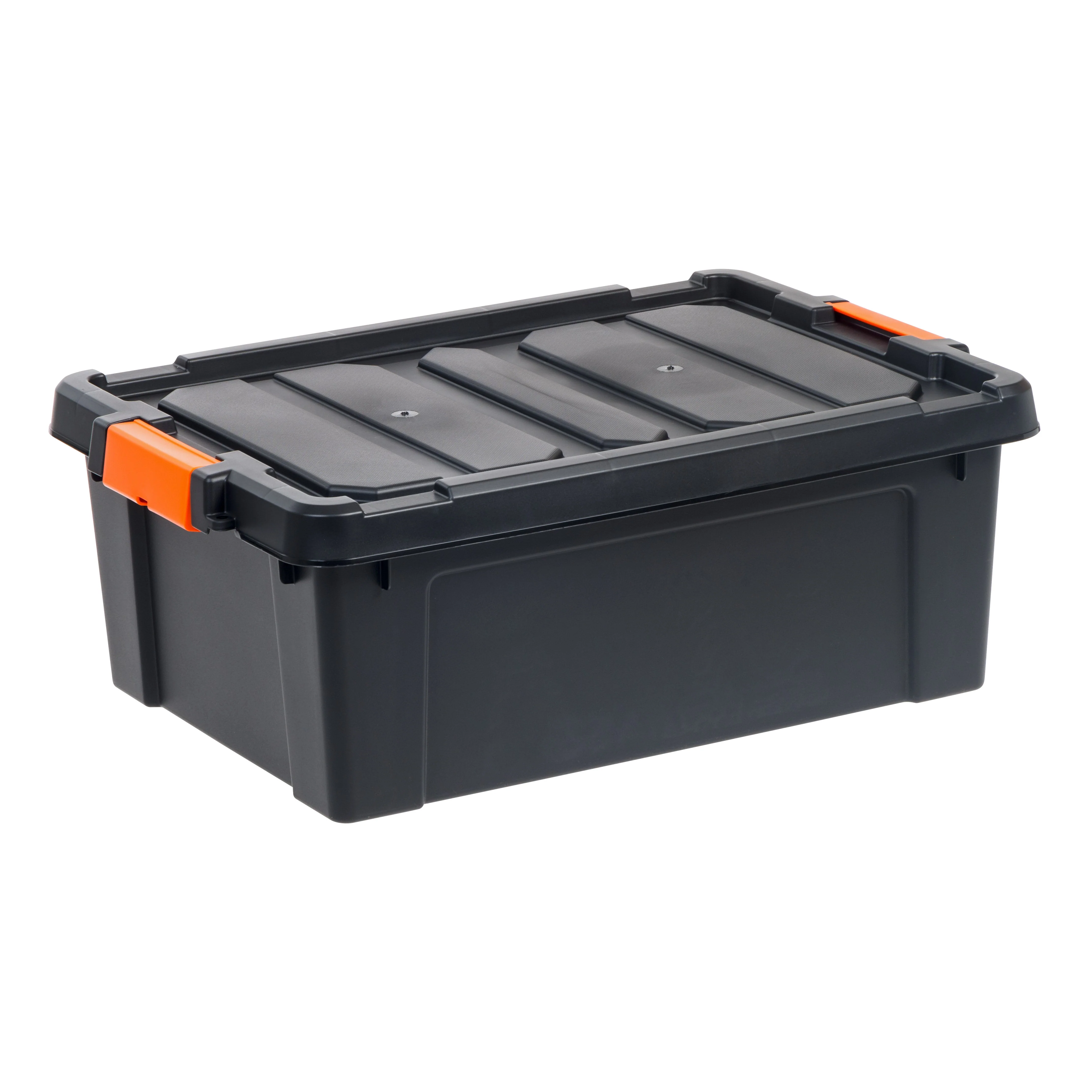 47 Quart Heavy Duty Plastic Storage Box, Black Pack of 4 - Image 5