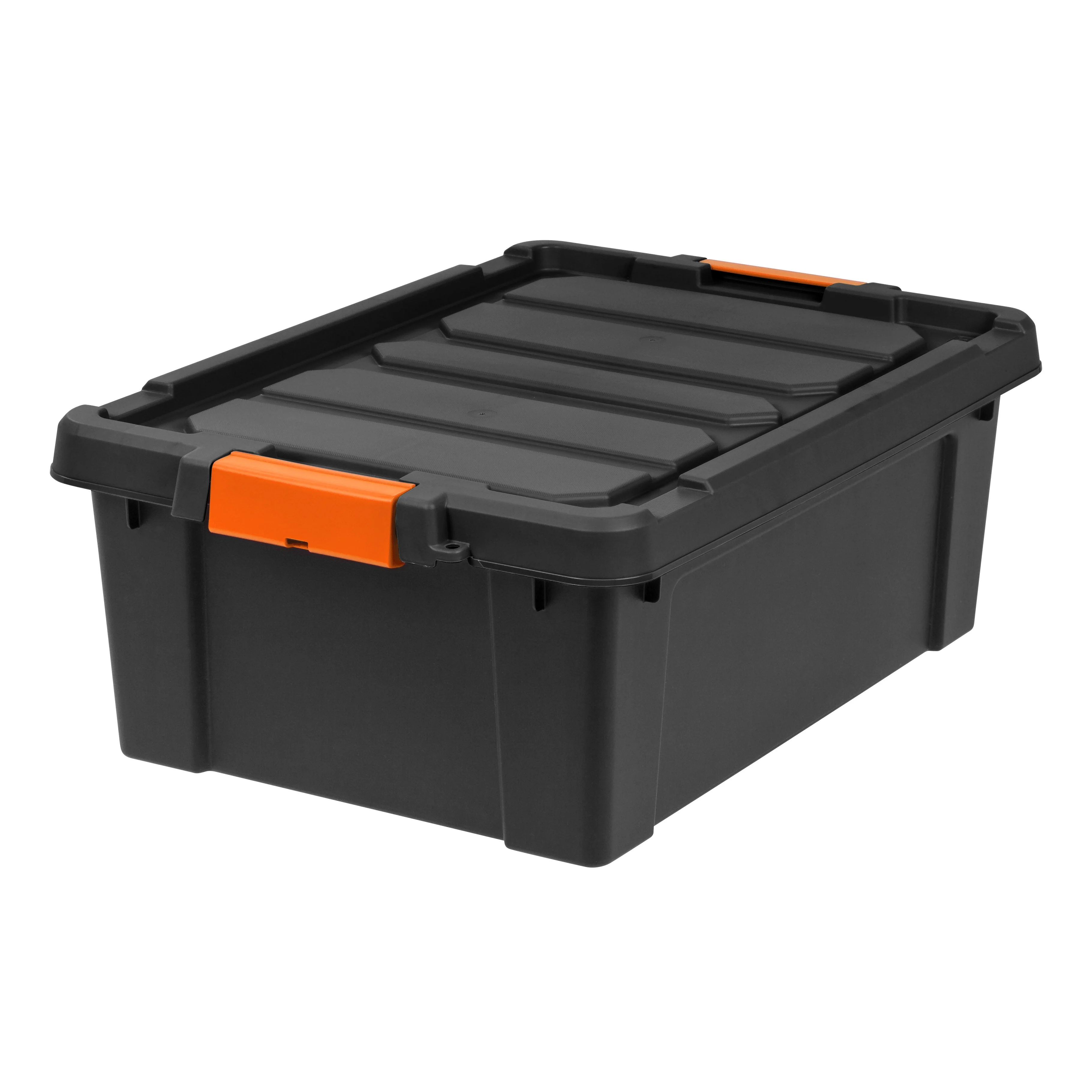 47 Quart Heavy Duty Plastic Storage Box, Black Pack of 4 - Image 6