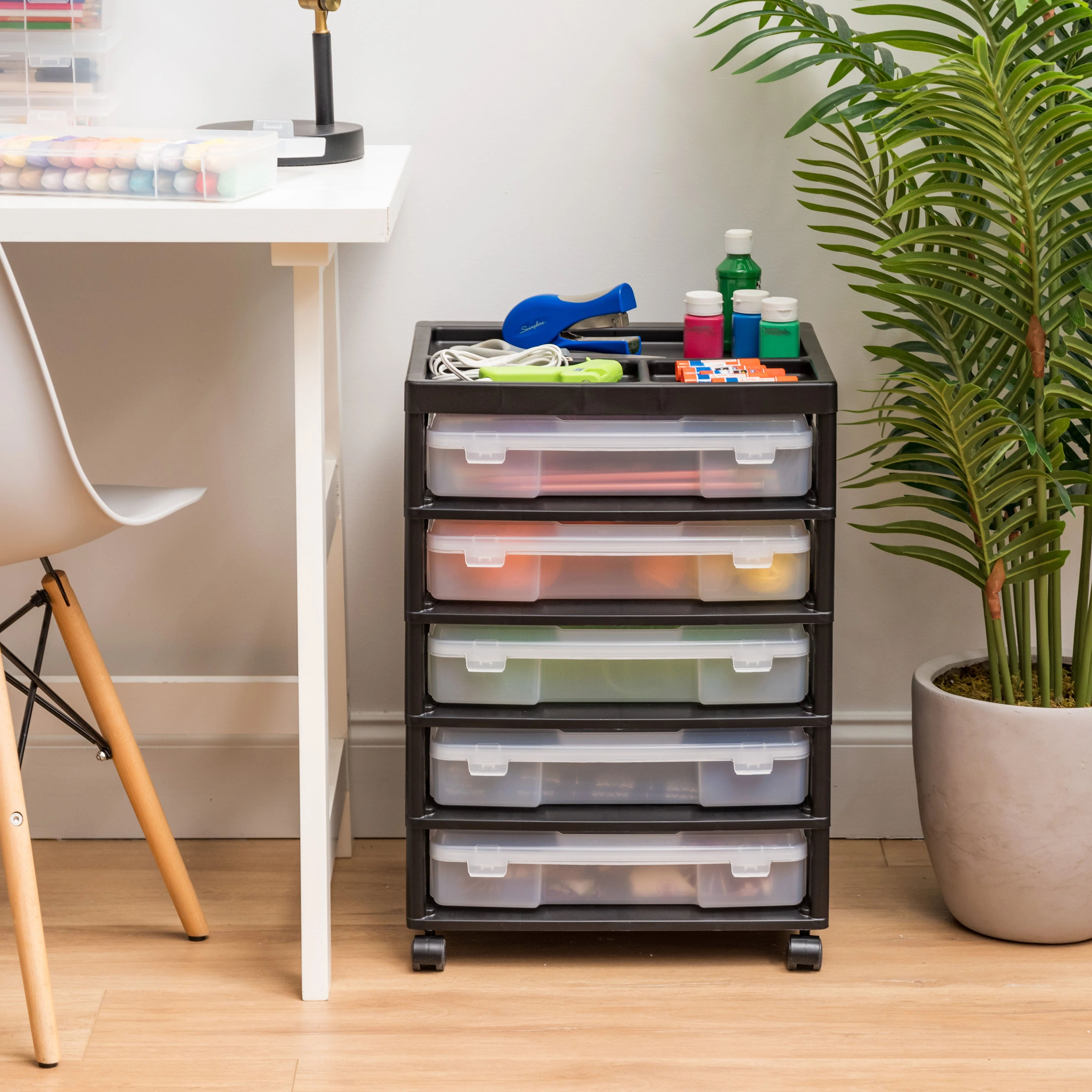 5-Case Scrapbook Cart, Black - Image 2