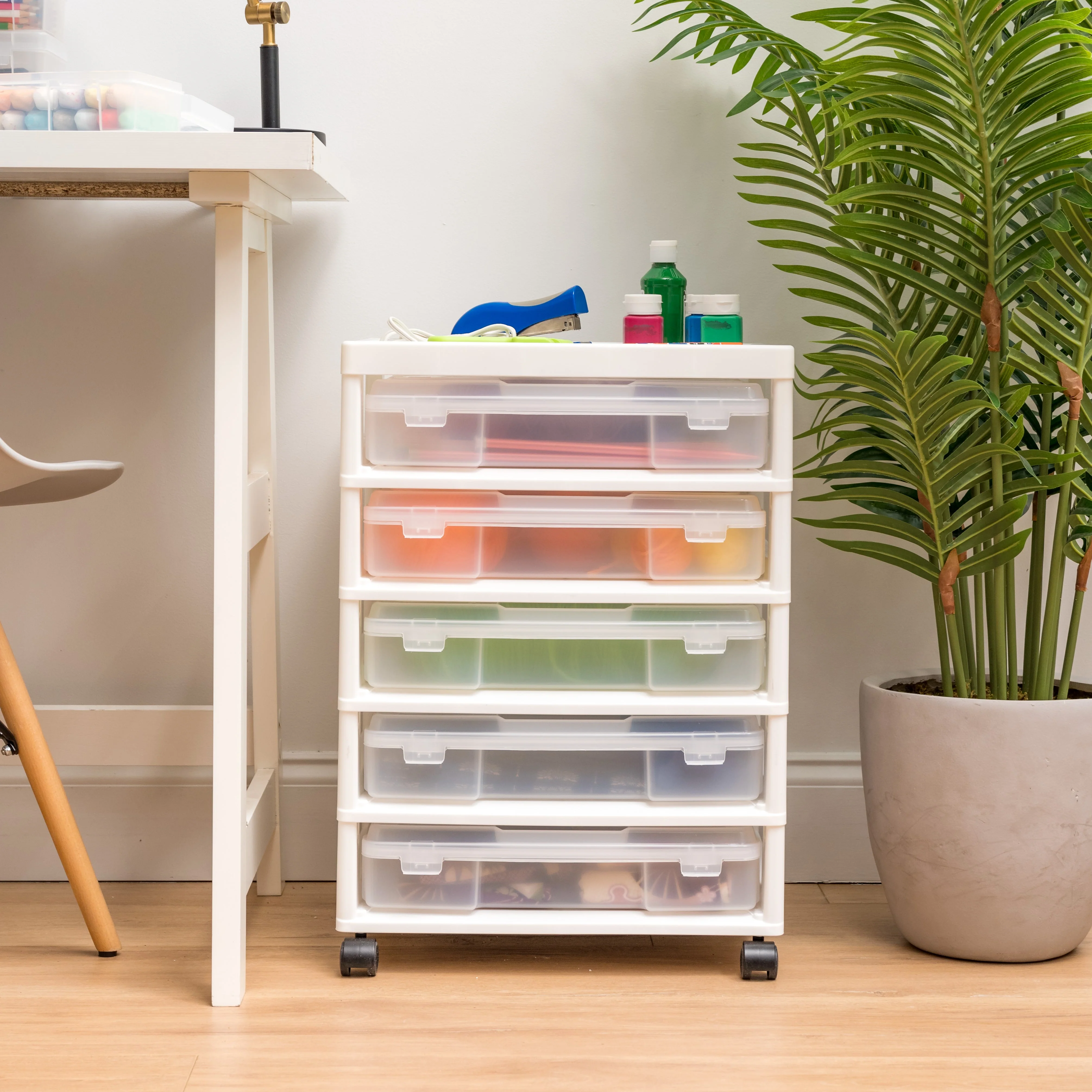 5-Case Scrapbook Cart, White - Image 2