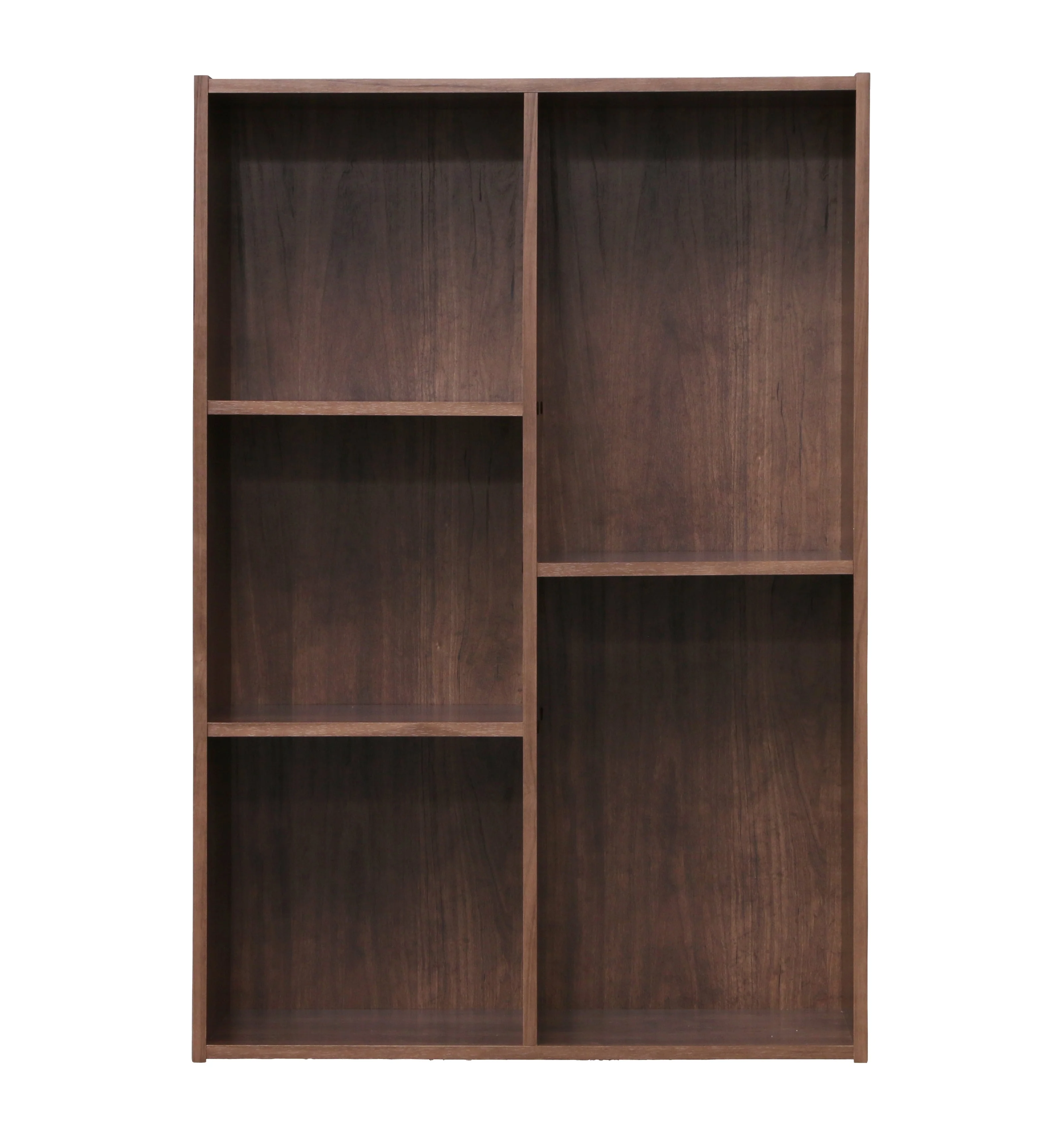 5-Compartment Wood Organizer Bookcase Storage Shelf, Dark Brown - Image 2