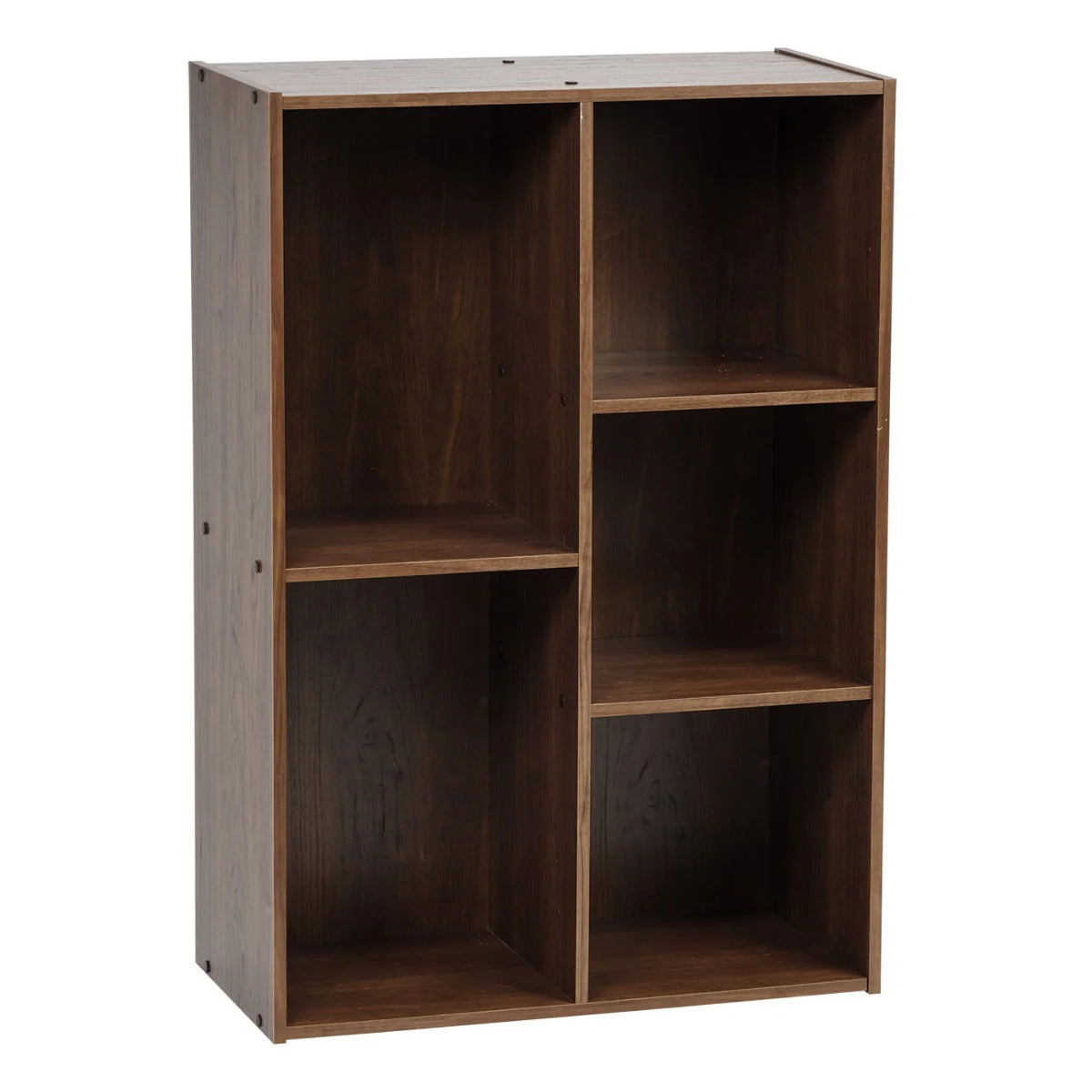 5-Compartment Wood Organizer Bookcase Storage Shelf, Dark Brown - Image 6