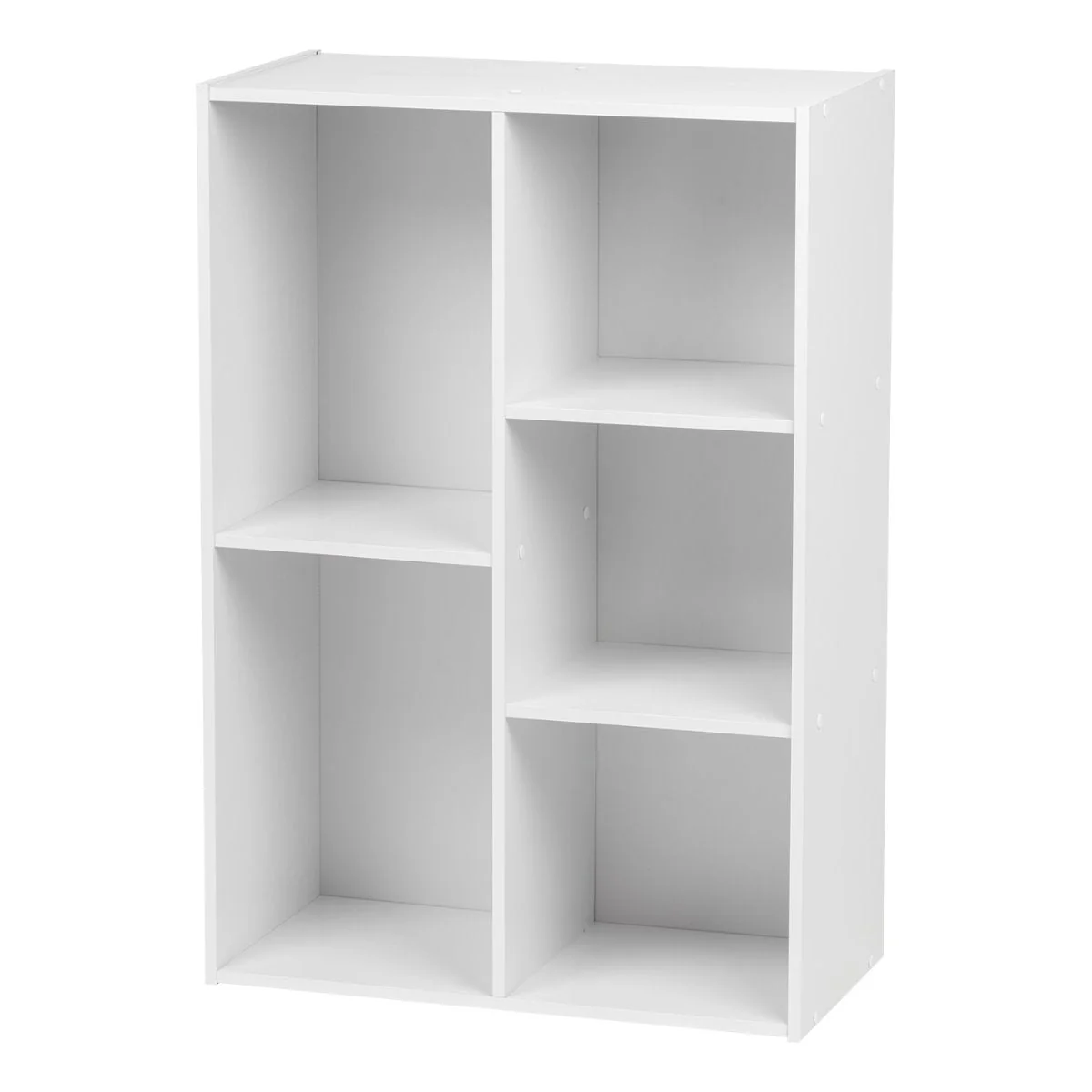 5-Compartment Wood Organizer Bookcase Storage Shelf, White