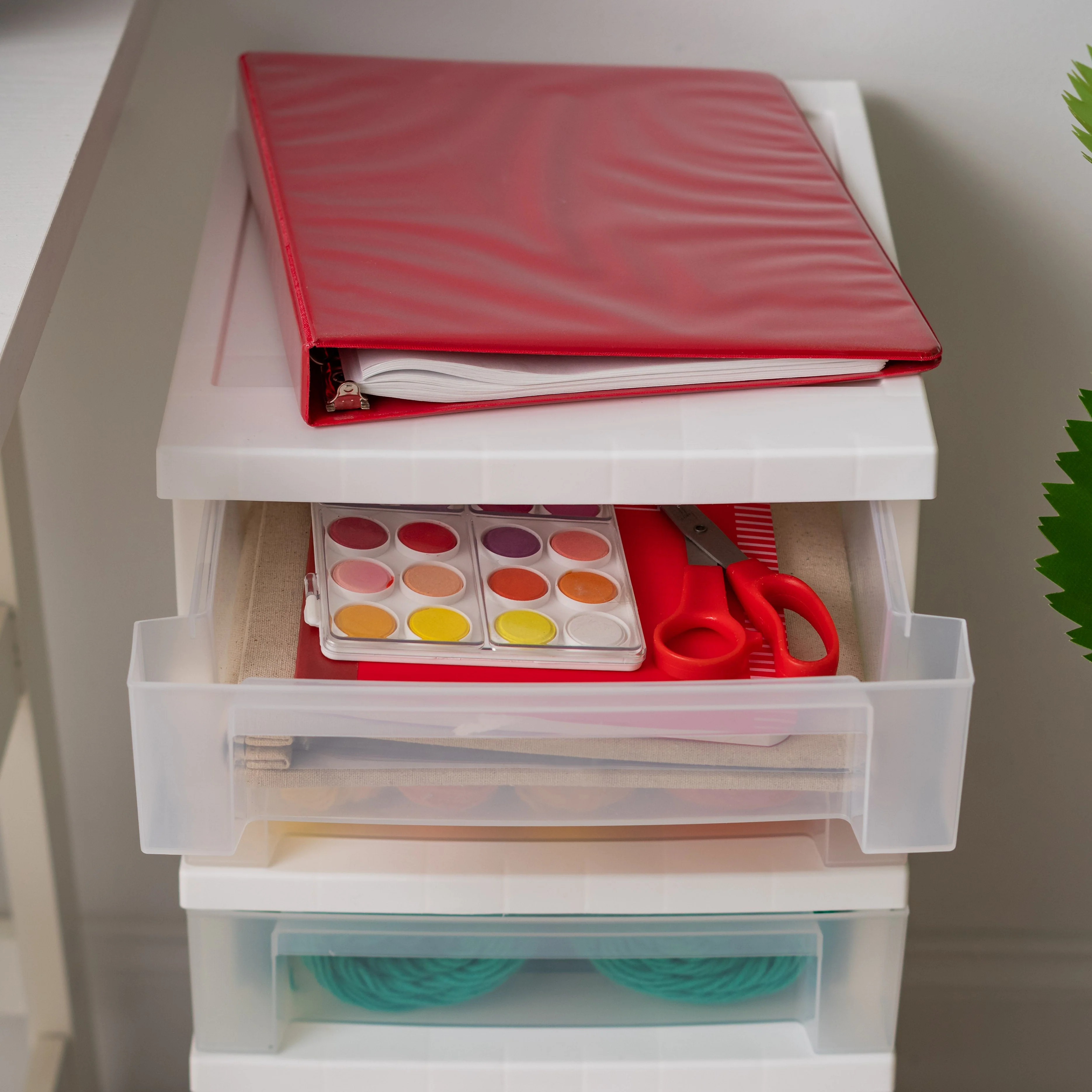5-drawer Storage Cart, White/Clear - Image 4