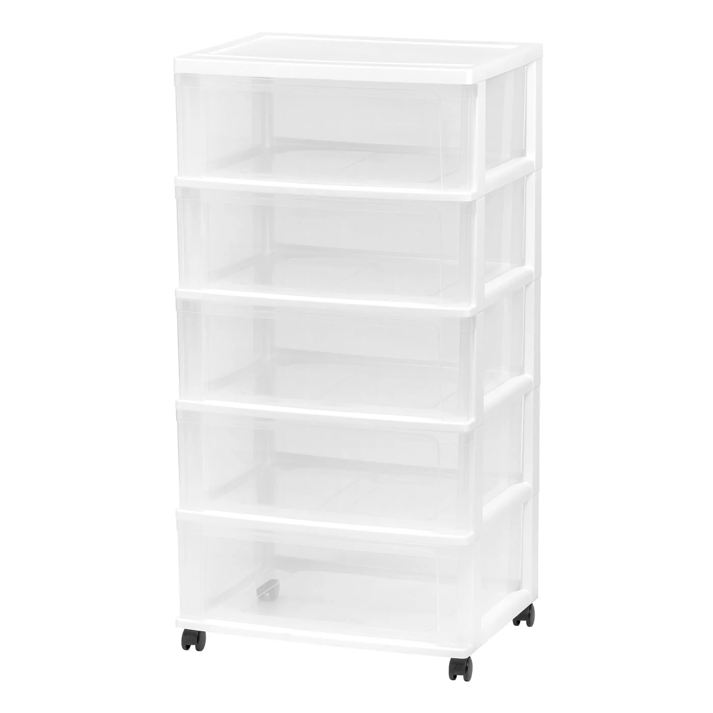 5-Drawer Wide Chest, White/Natural - Image 2