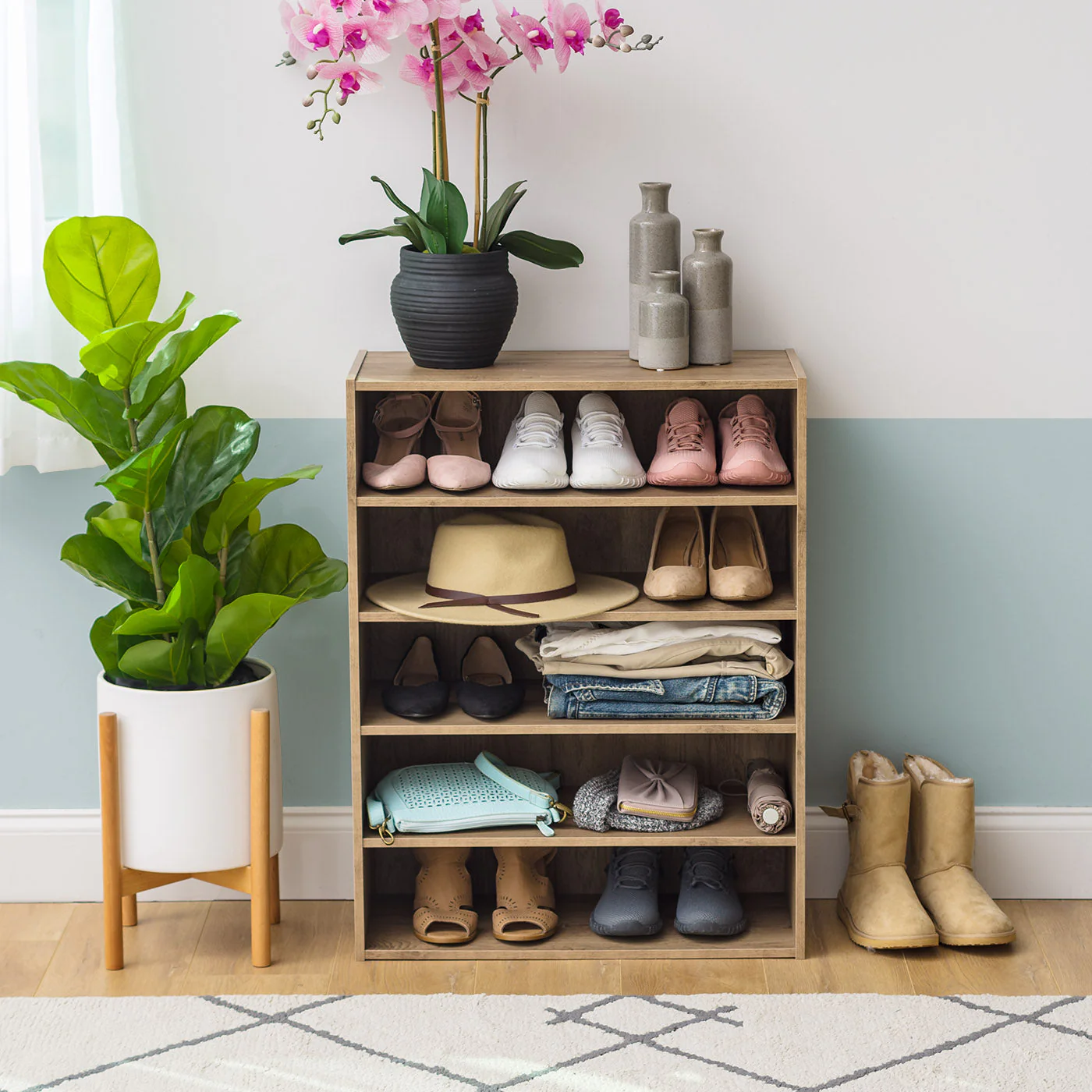 5-Tier Multi-Purpose Organizer Shelf Ash Brown - Image 5