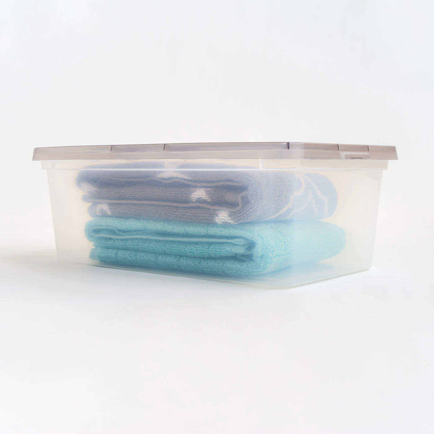 6.7 Qt. Stackable Box, Plastic Storage Bins with Lids, Clear, Gray Lid, Single Pk - Image 5
