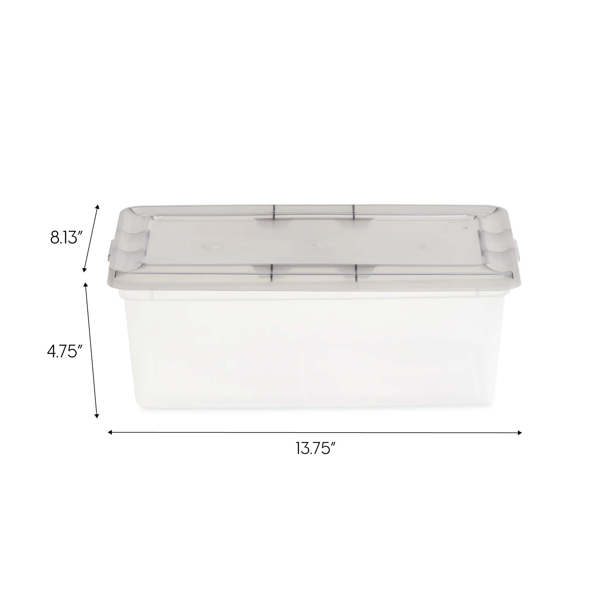 6.7 Qt. Stackable Box, Plastic Storage Bins with Lids, Clear, Gray Lid, Single Pk - Image 6