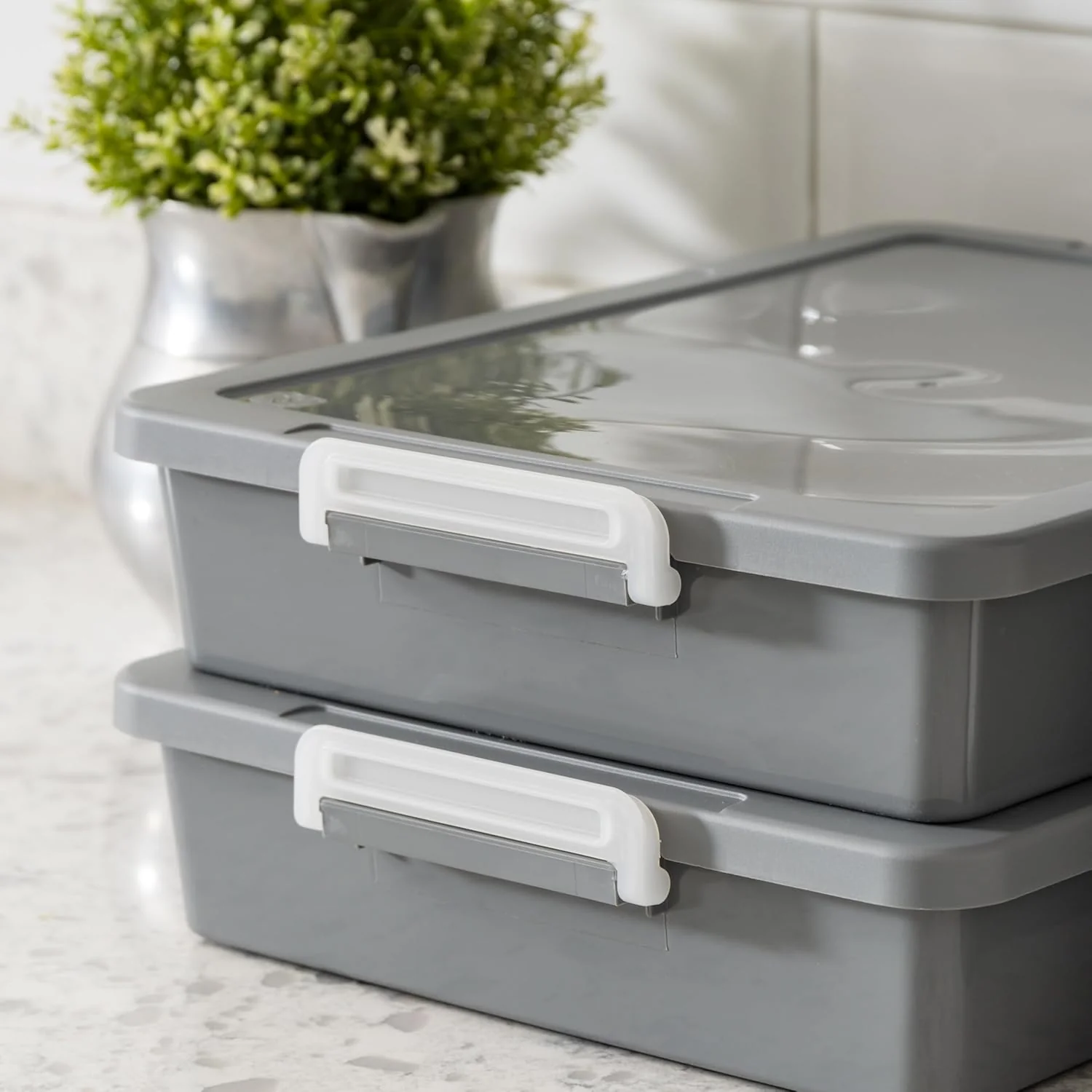 6 Qt. Plastic Craft Storage Container Bins with Lids, 2 Pack - Image 3