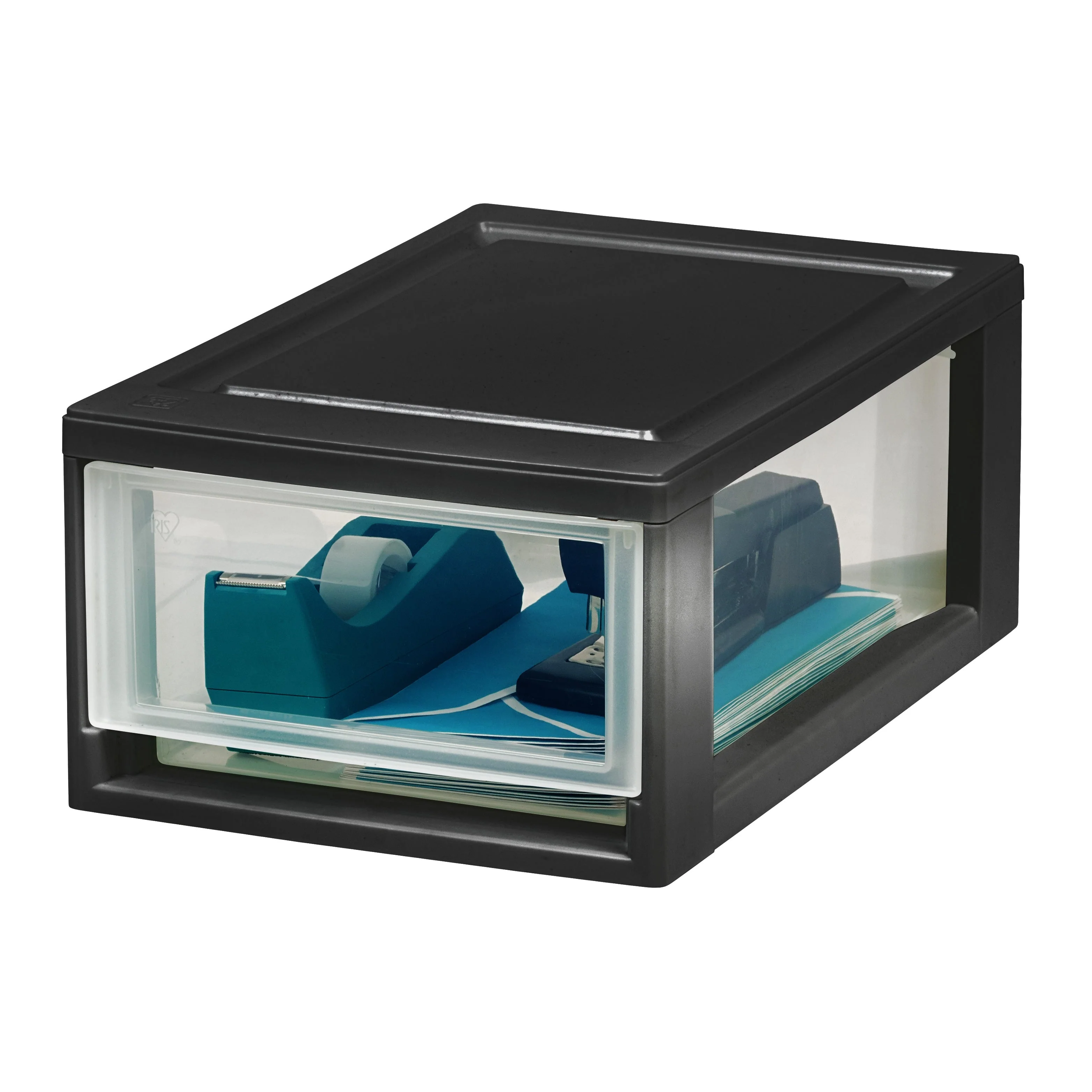 6 Quart Compact Stacking Drawer, 4 Pack, Black - Image 2