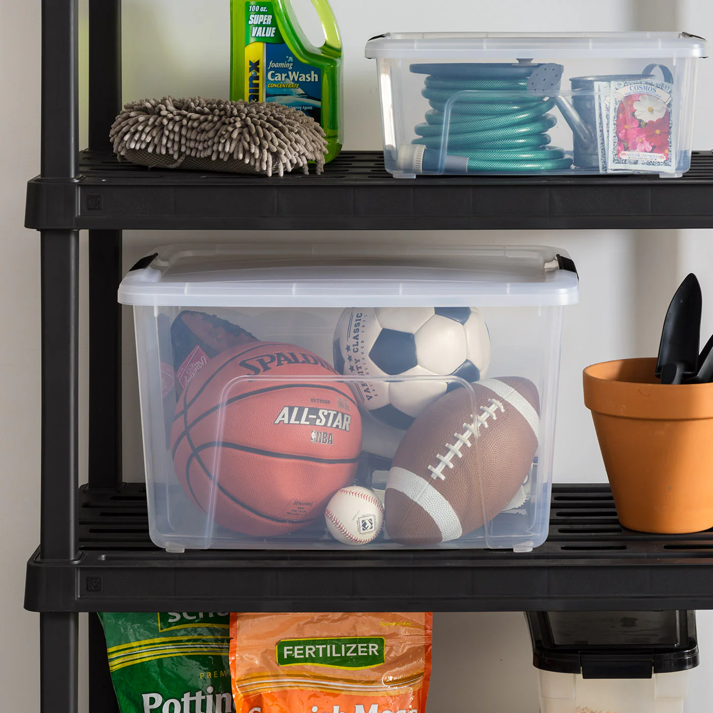 60 Qt. (15 Gal.) Clear Latch Box, Stackable Plastic Storage Bins with Lids, Set of 4 - Image 4