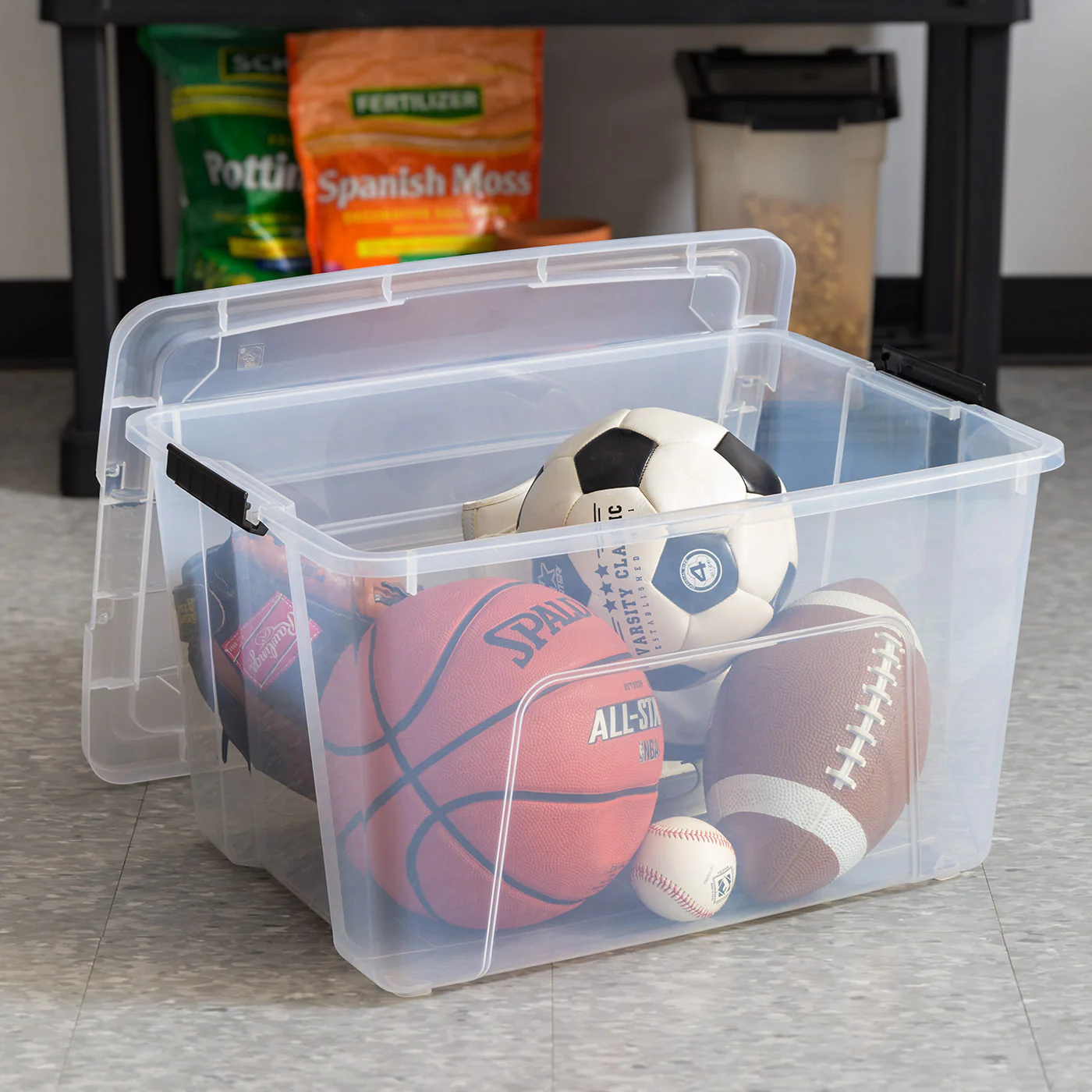 60 Qt. (15 Gal.) Clear Latch Box, Stackable Plastic Storage Bins with Lids, Set of 4 - Image 5