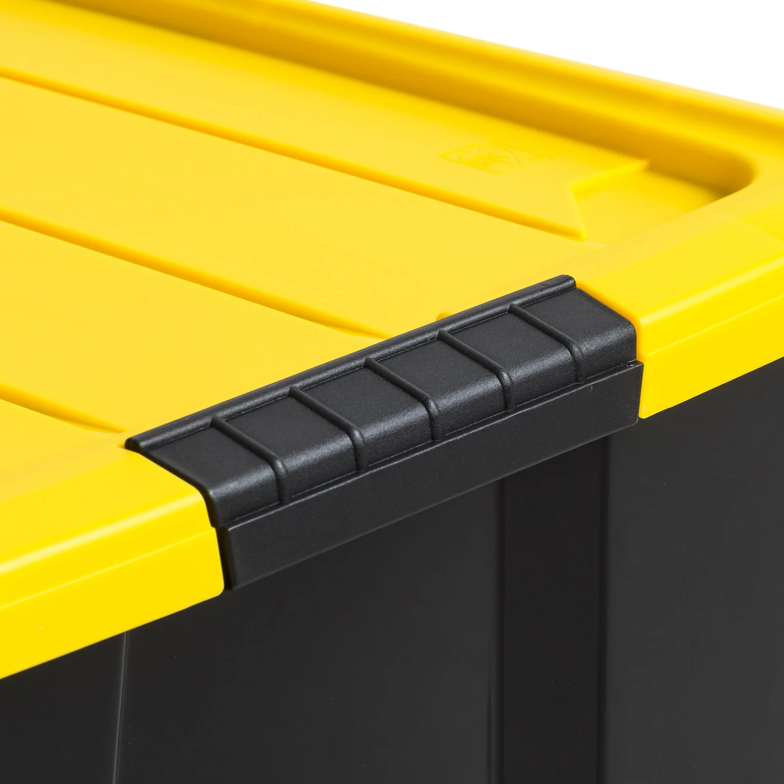 60 Qt. (15 gal.) Large Latch Box, Plastic Storage Bins with Lids, Black-Yellow, Set of 6 - Image 3