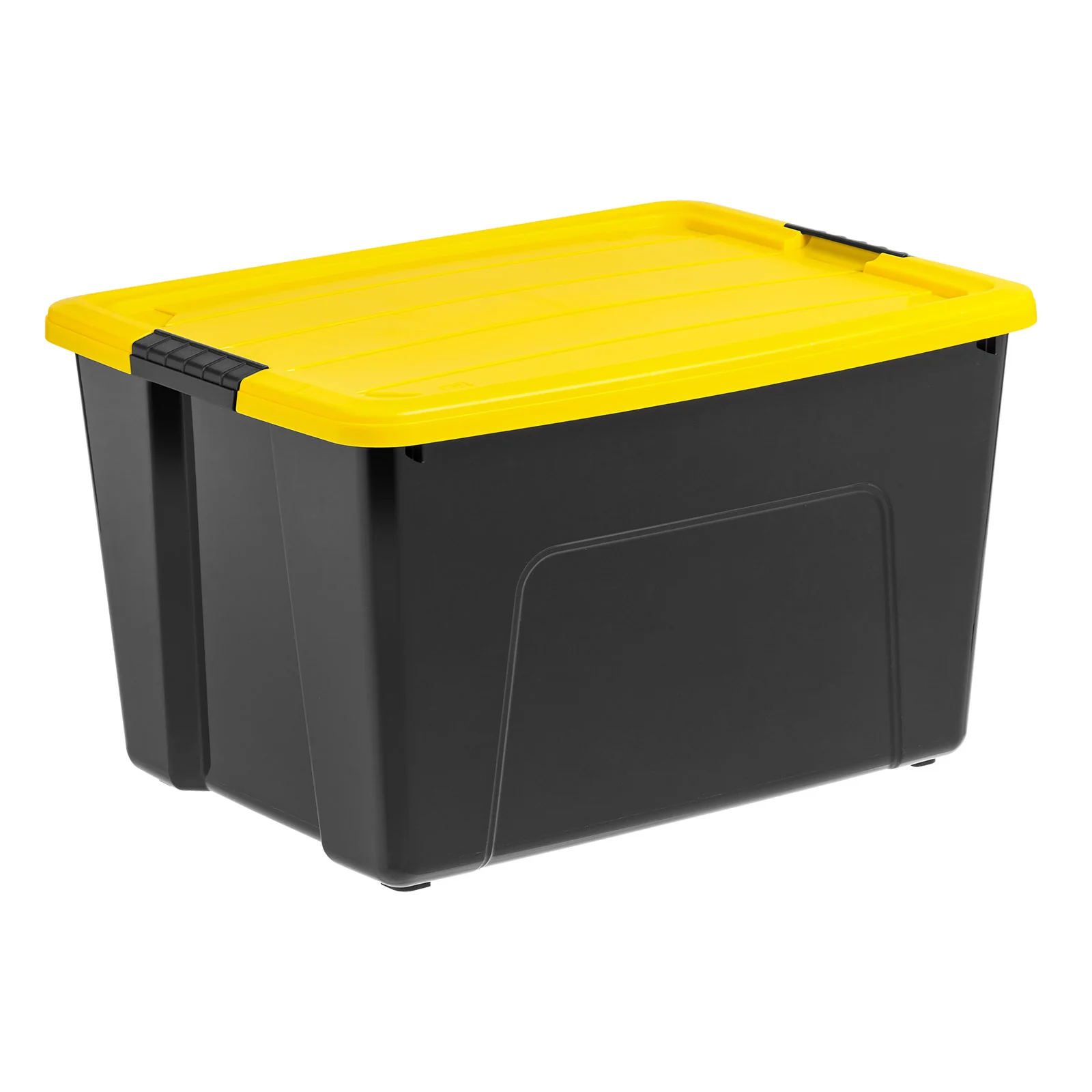 60 Qt. (15 gal.) Large Latch Box, Plastic Storage Bins with Lids, Black-Yellow, Set of 6 - Image 6