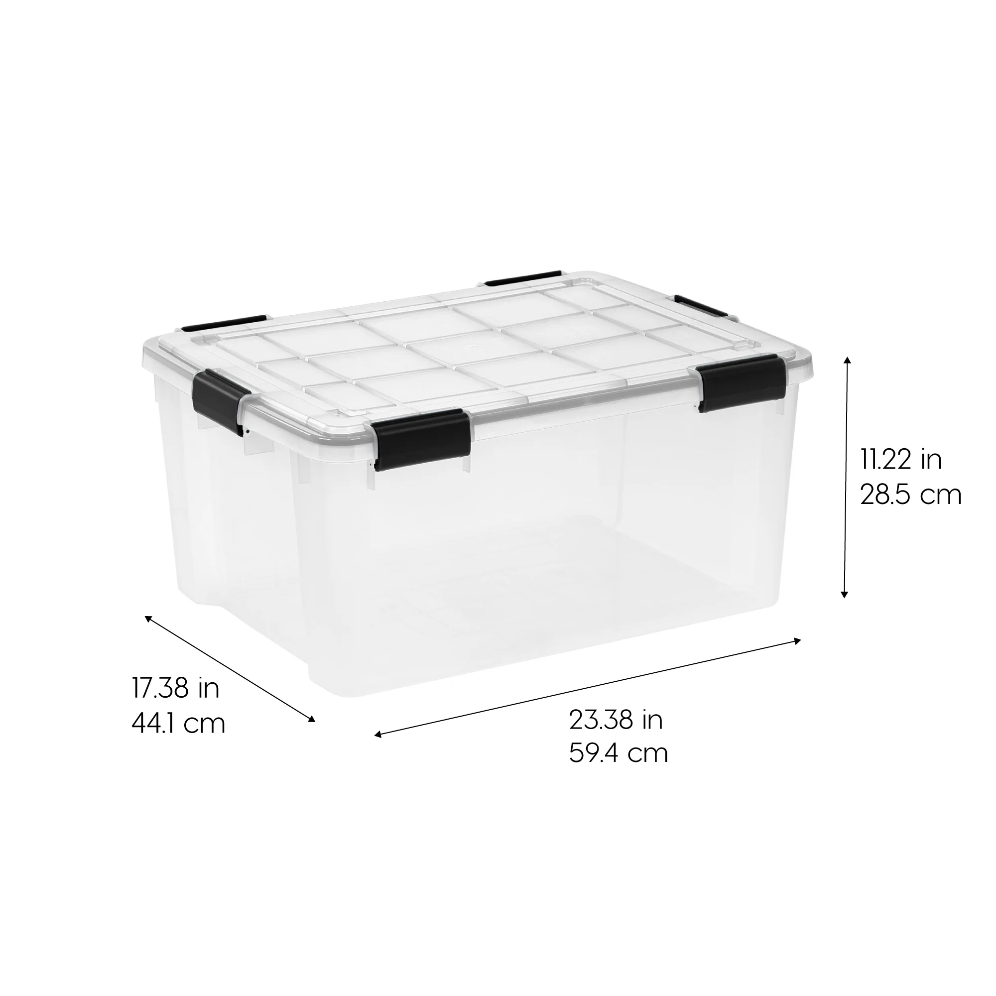 60 Qt. Plastic Storage Bins with Sealed Lids, Clear Gasket Box, Airtight Containers 4Pk - Image 2