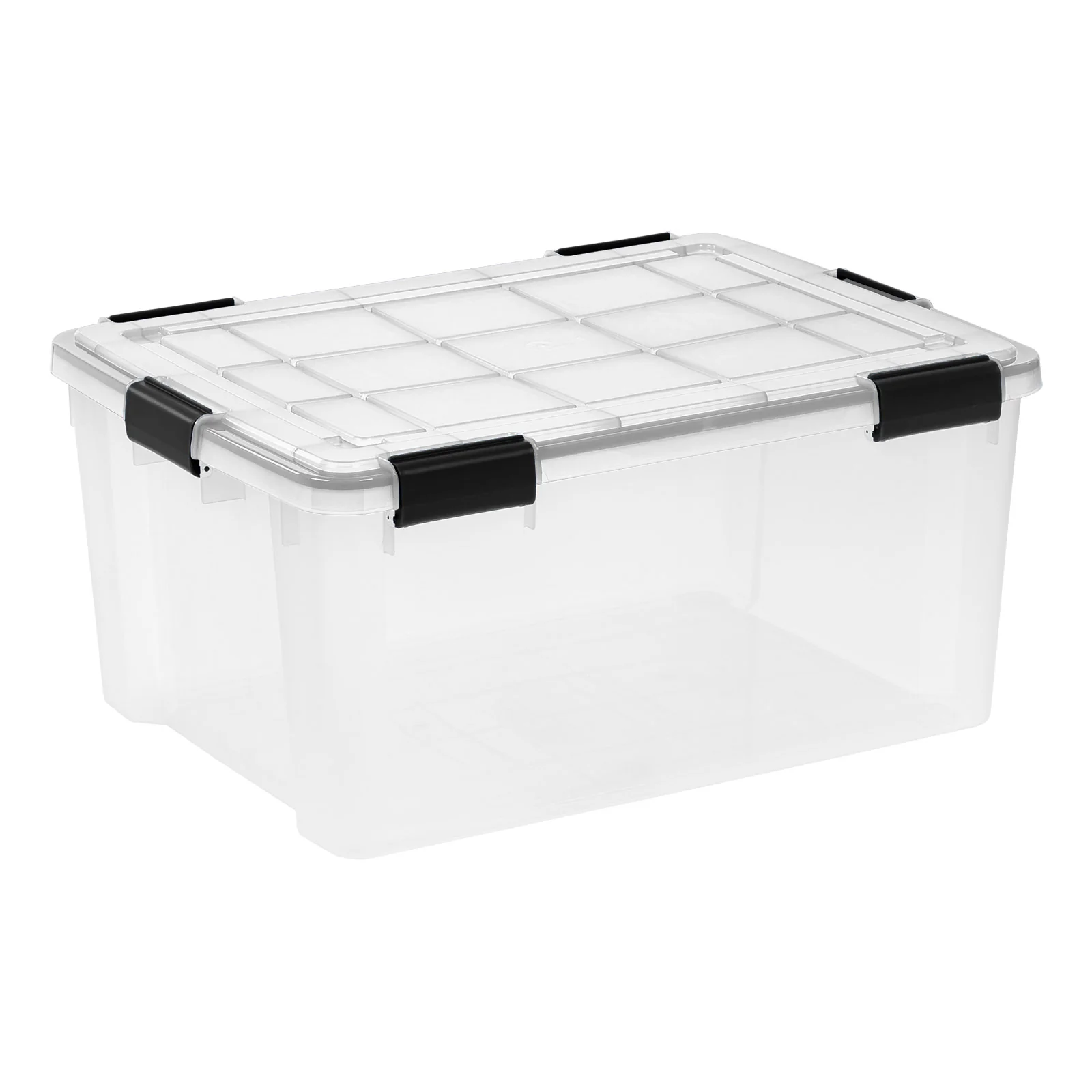 60 Qt. Plastic Storage Bins with Sealed Lids, Clear Gasket Box, Airtight Containers 4Pk - Image 3