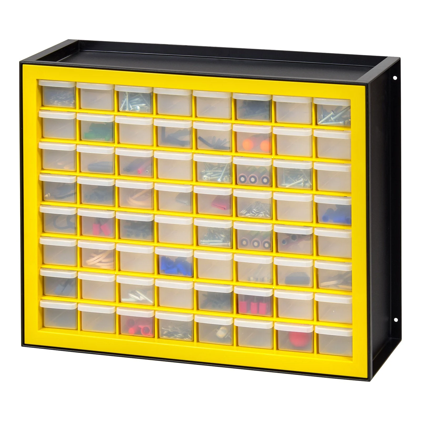 64 Drawer Parts Cabinet, Black/Yellow - Image 10