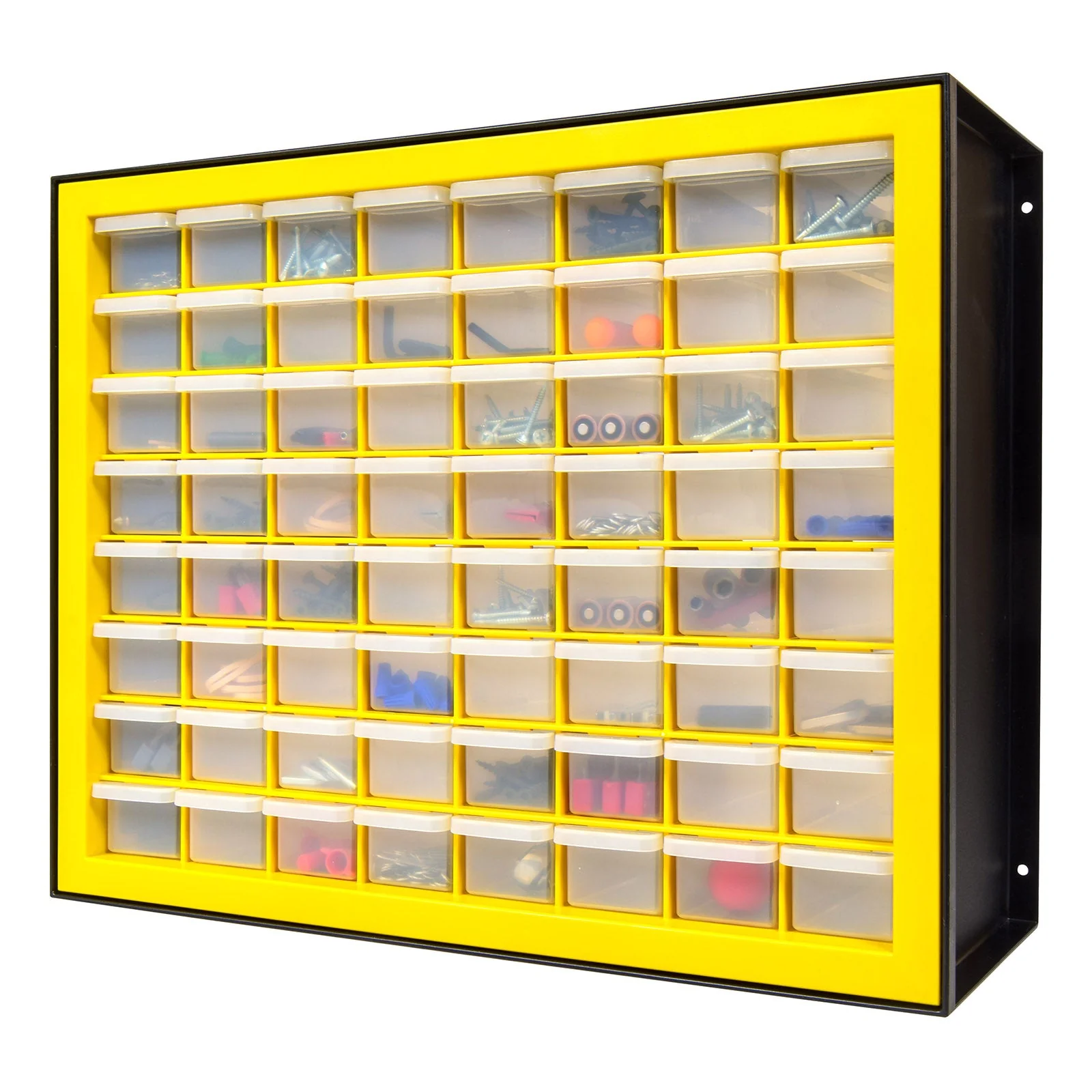 64 Drawer Parts Cabinet, Black/Yellow - Image 2