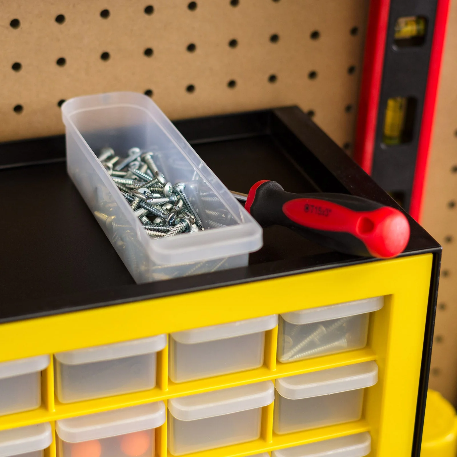 64 Drawer Parts Cabinet, Black/Yellow - Image 8