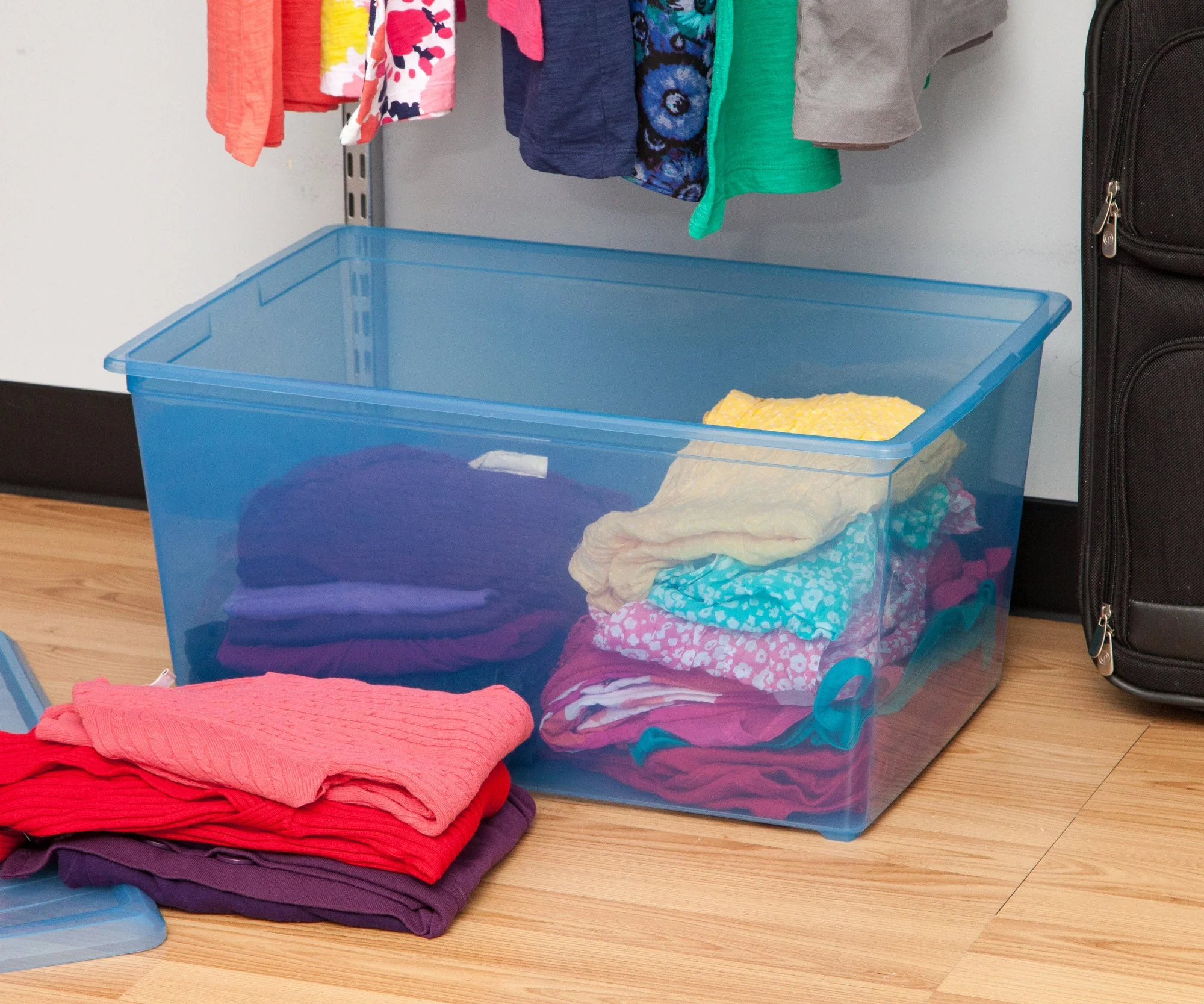 64 Quart Modular Storage Box, 8 Pack, Blue - Image 3