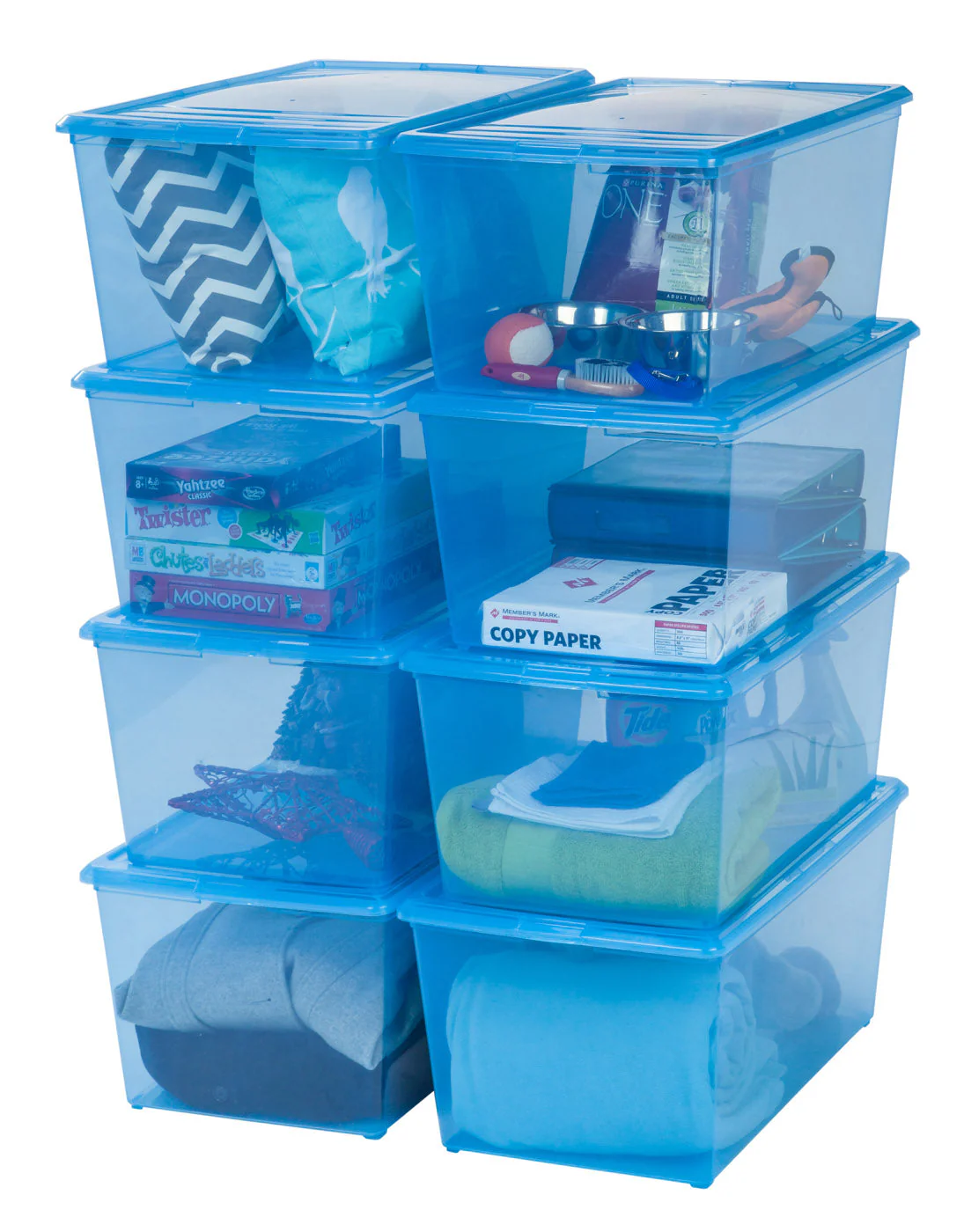 64 Quart Modular Storage Box, 8 Pack, Blue - Image 6