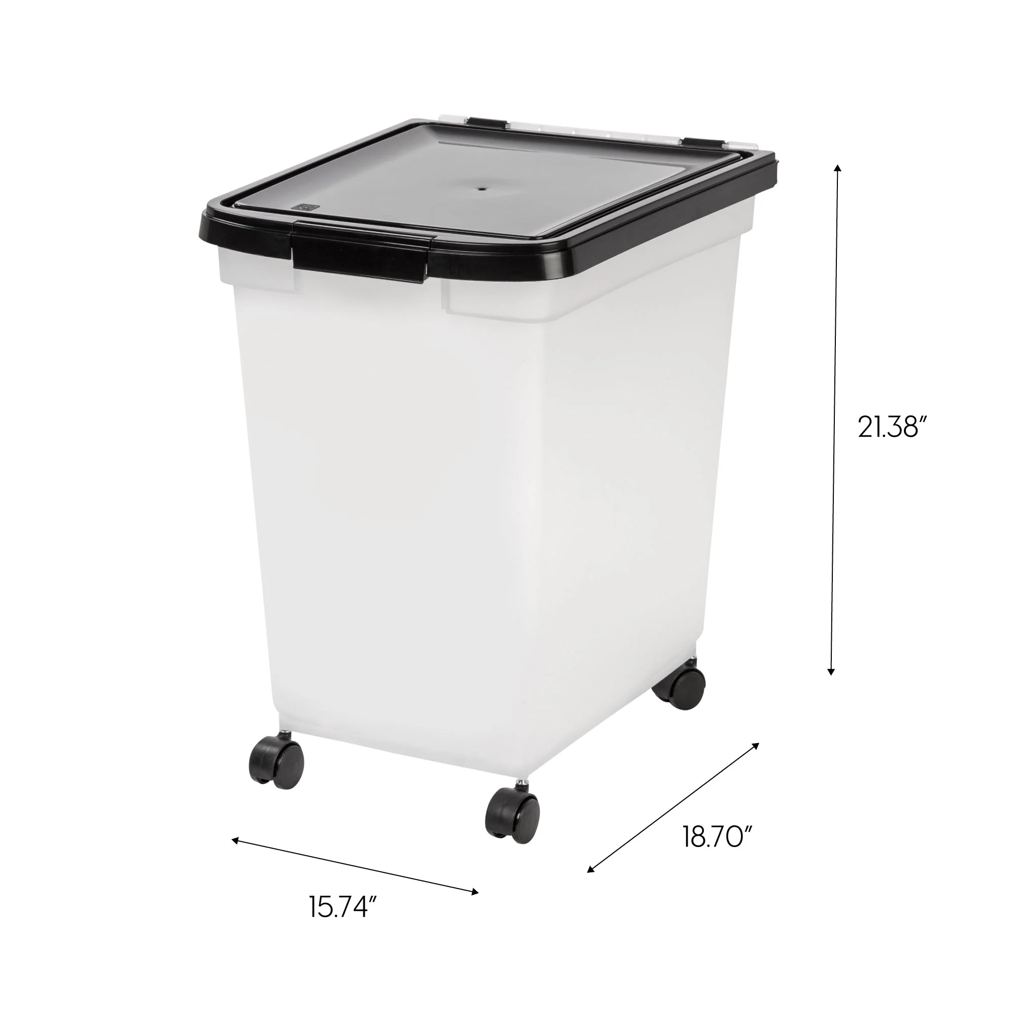 65 Quart WeatherPro® Airtight Pet Food Container, Black/Pearl - Image 4